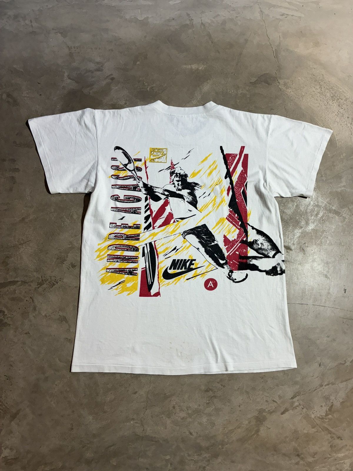Nike Vintage Nike Andre Agassi Tennis White L T Shirt USA 90s Size US L / EU 52-54 / 3 - 2 Thumbnail