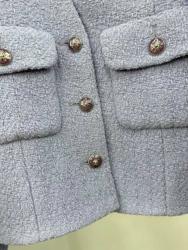 Chanel Chanel Manchester series purple V-neck tweed jacket Size XS / US 0-2 / IT 36-38 - 2 Thumbnail