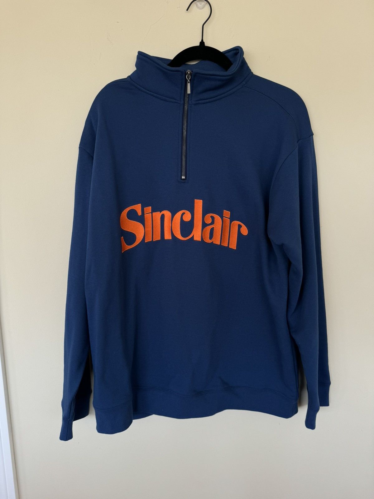 image of Sinclair Global Sinclair Half Zip Sweater in Blue, Men's (Size XL)