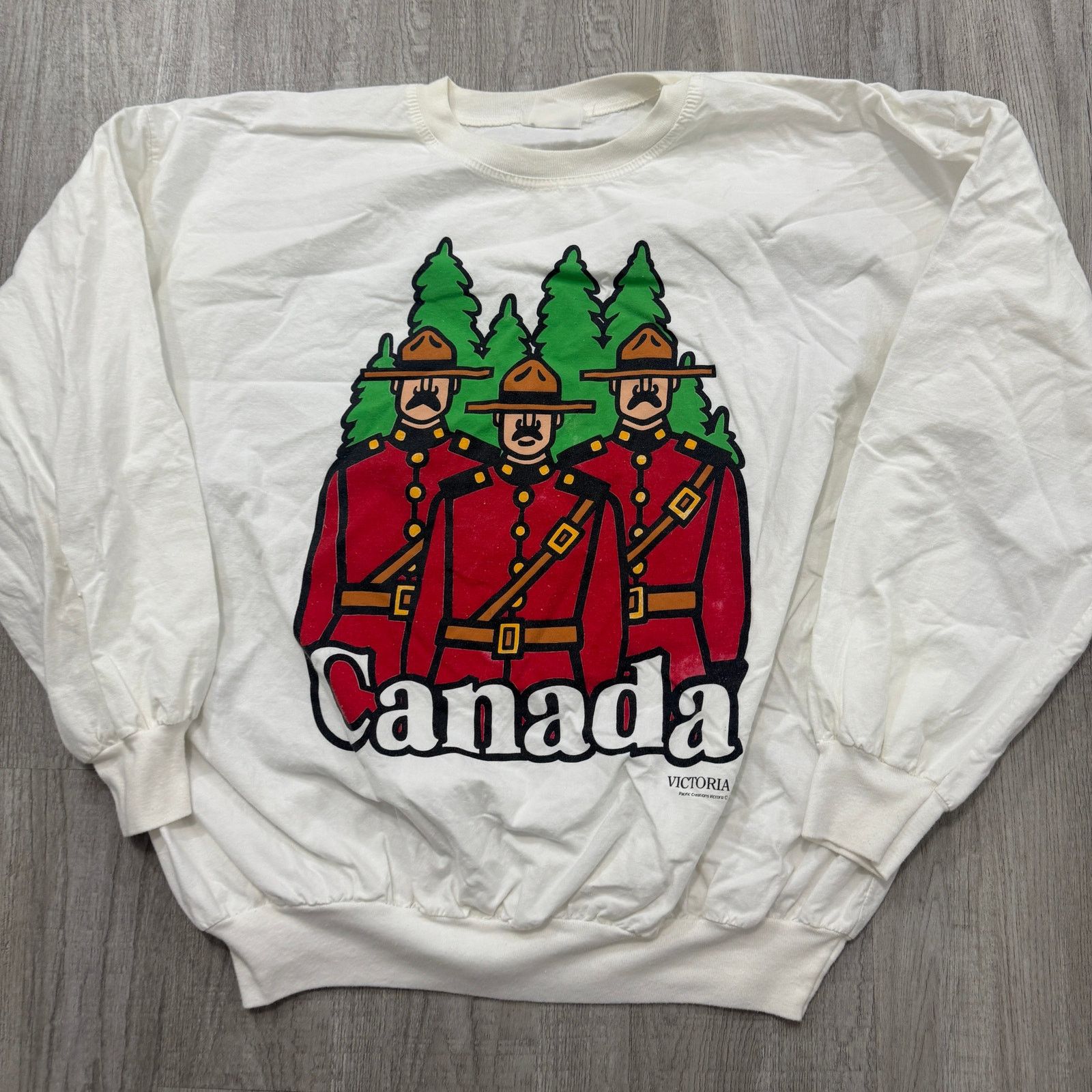 Vintage Vintage Victoria Canada VC Officer Pullover Large White Size US L / EU 52-54 / 3 - 2 Thumbnail