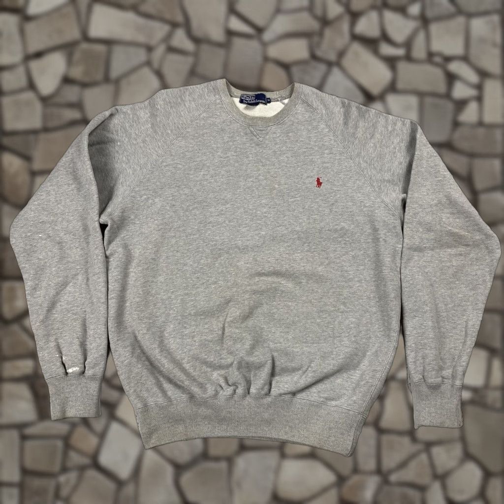 Polo Ralph Lauren VINTAGE Polo Ralph Lauren Crew Neck Sweatshirt Mens M 100% Cotton Gray 90s Athleisure Size US M / EU 48-50 / 2 - 1 Thumbnail