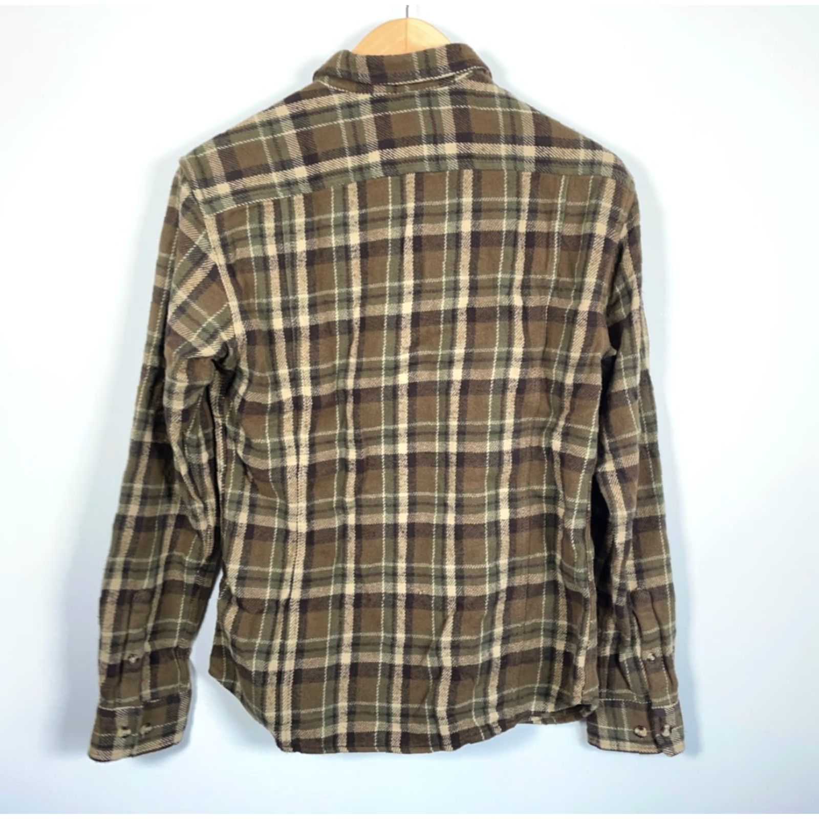 Corridor Corridor Shirt Men's Medium Flannel Brown Green Plaid Heavyweight Cotton 90s Grunge Retro Casual Workwear Button-Up Collar Long Sleeve Size US M / EU 48-50 / 2 - 2 Thumbnail