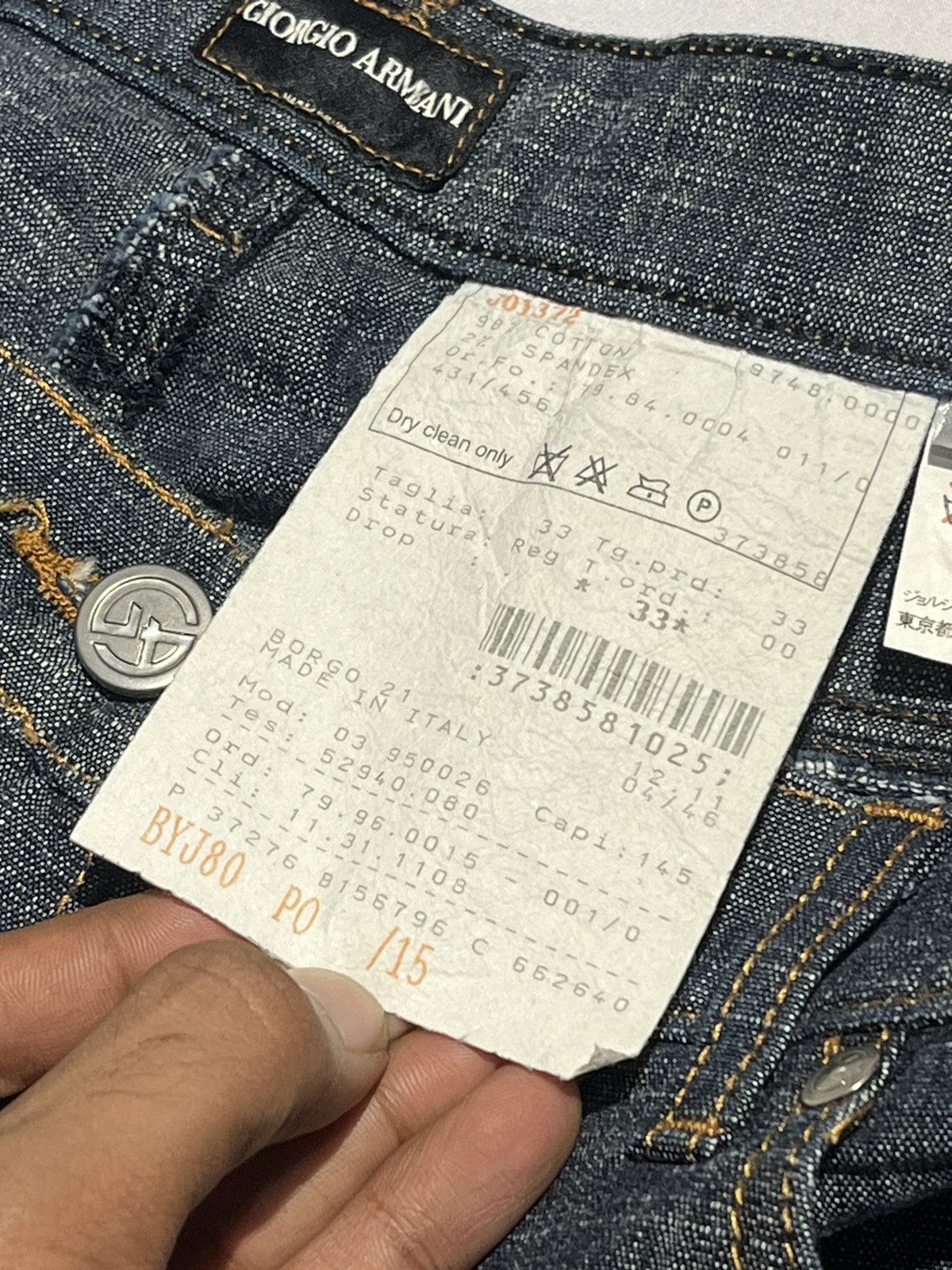 Giorgio Armani Vintage Denim Armani Baggy Jeans Distressed Y2K Style Size US 33 - 10 Thumbnail