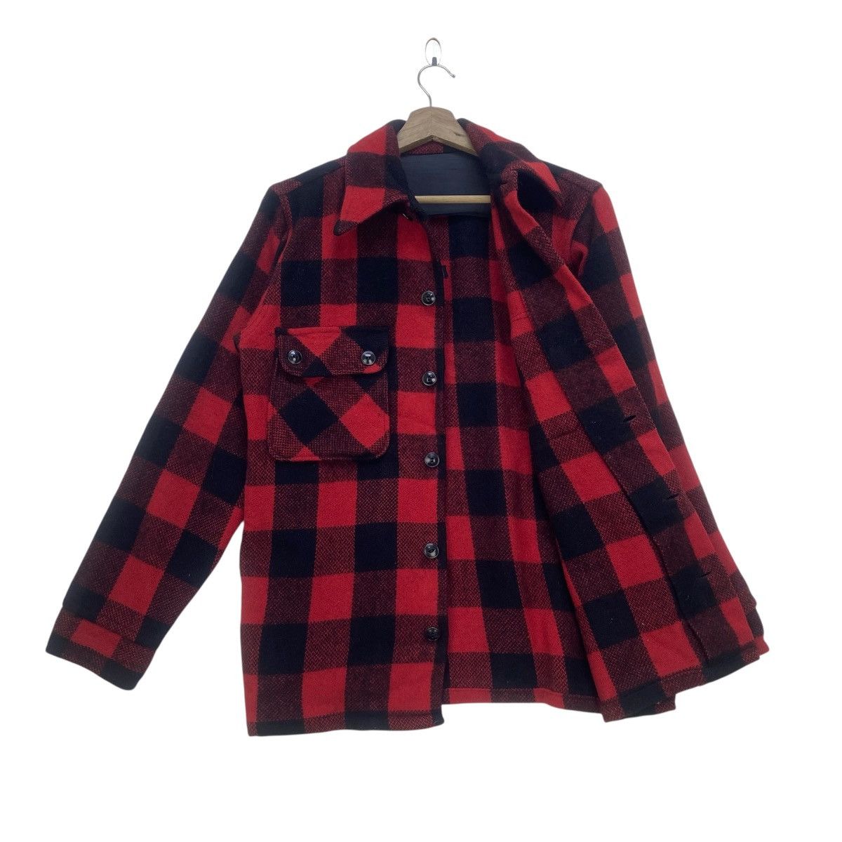 Vintage Vintage 70s Amalgamated Red Buffalo Checks Wool Flannel Size US S / EU 44-46 / 1 - 2 Thumbnail