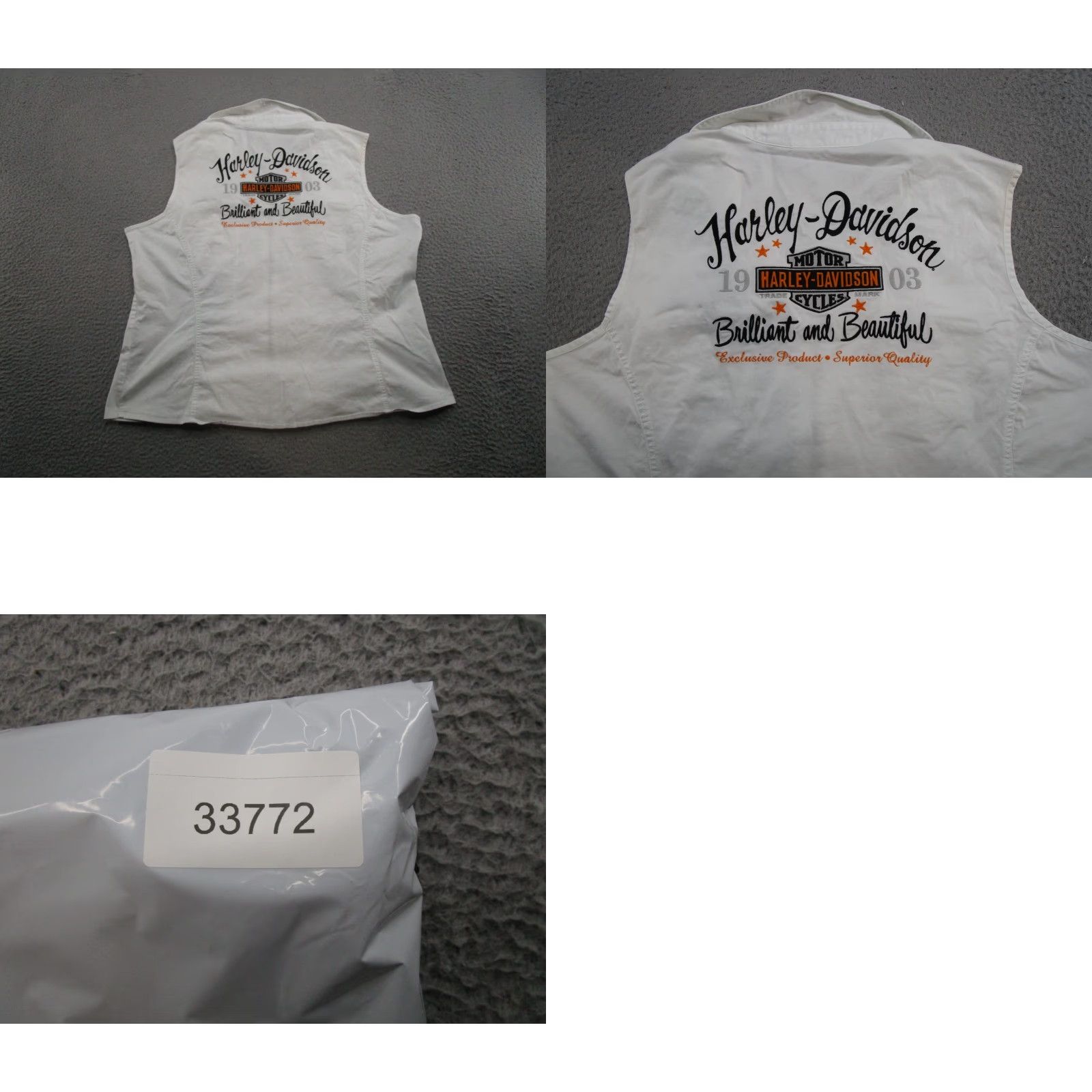 Harley Davidson Harley Davidson Zip Up Vest White Embroidered Logo Women's 2W Biker Size XS / US 0-2 / IT 36-38 - 8 Thumbnail