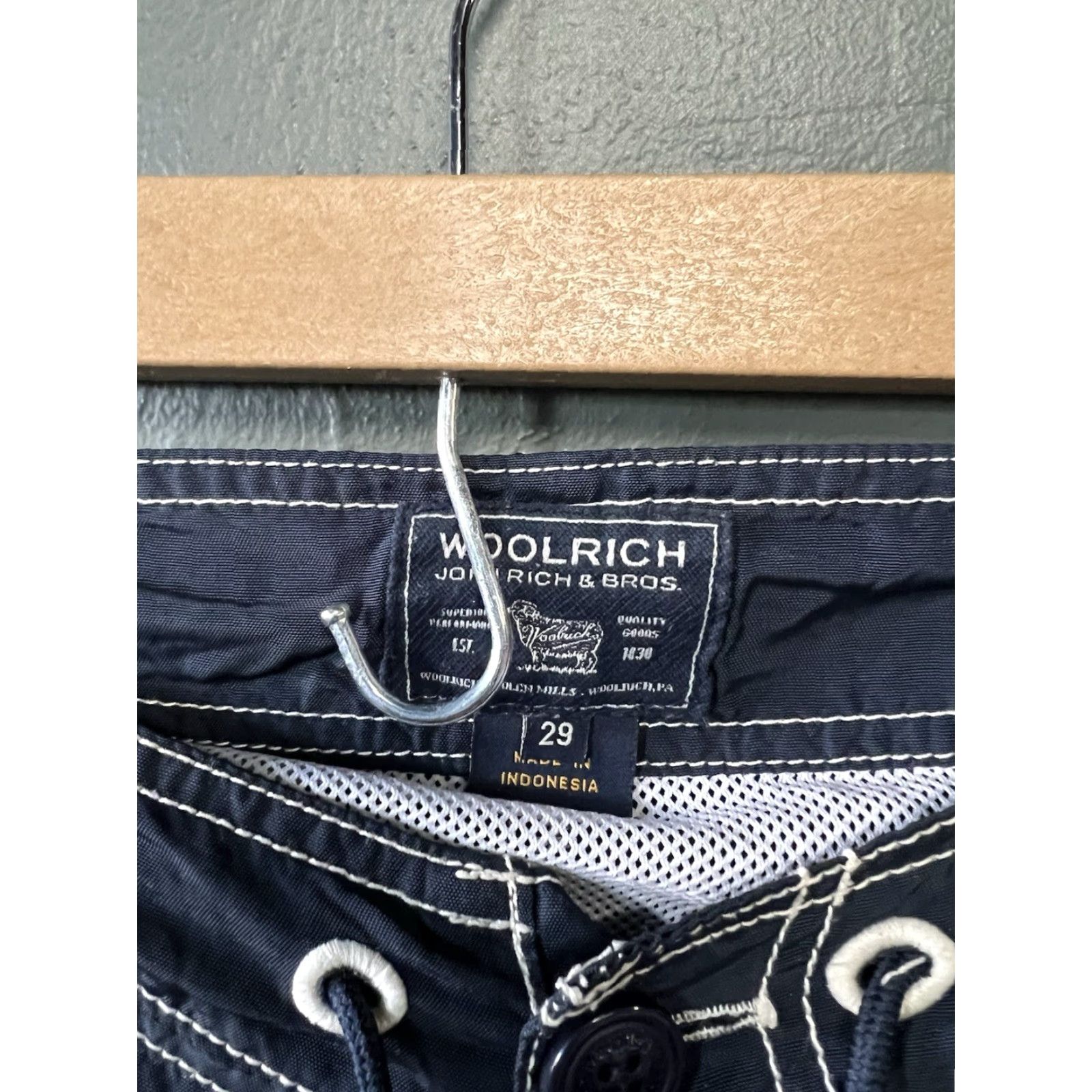 Vintage Woolrich Mens Blue Swim Beach Swimtrunks Trunks Bottom Size 29 Adults Regular Size US 29 - 3 Thumbnail