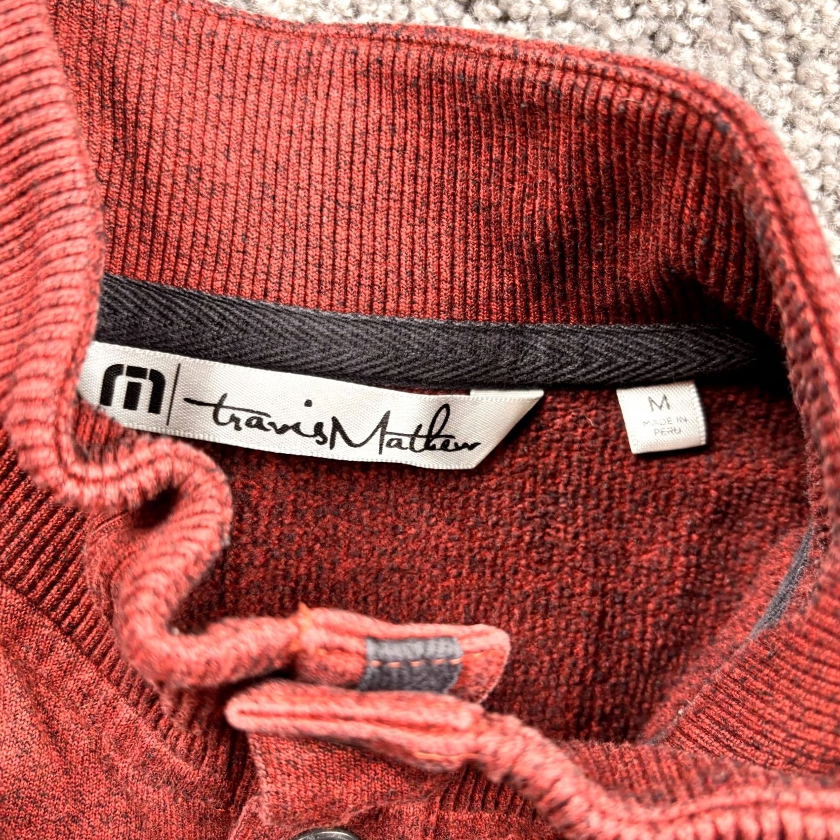 TravisMathew Travis Mathew Sweater Mens M Red Pockets 4 Button Henley Shacket Golf Pullover Casual Travel All Seasons Warmth Size US M / EU 48-50 / 2 - 4 Thumbnail