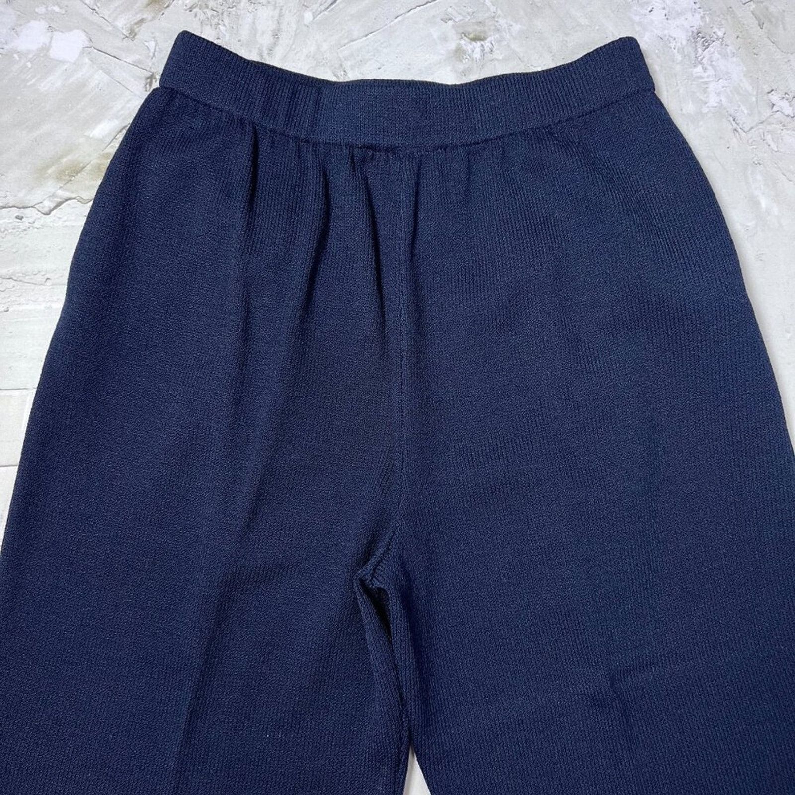 Other St John Santana Knit Pants Size 8 Navy Pleated Luxe Pull On Size 30" / US 8 / IT 44 - 7 Thumbnail