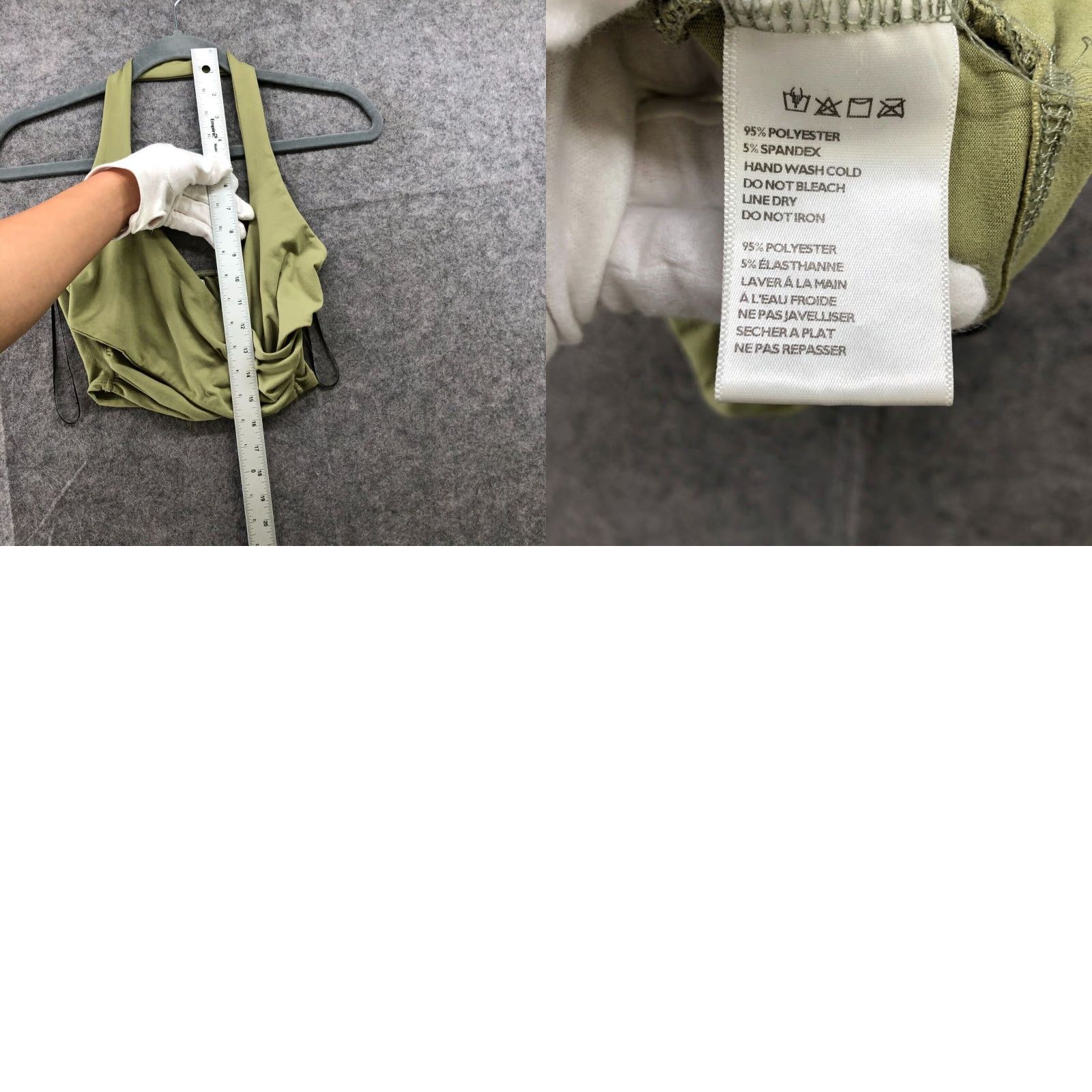 Urban Outfitters VINTAGE Urban Outfitters Halter Crop Top Womens S V Neck Twist Front Cutout Lime Green Size S / US 4 / IT 40 - 8 Thumbnail