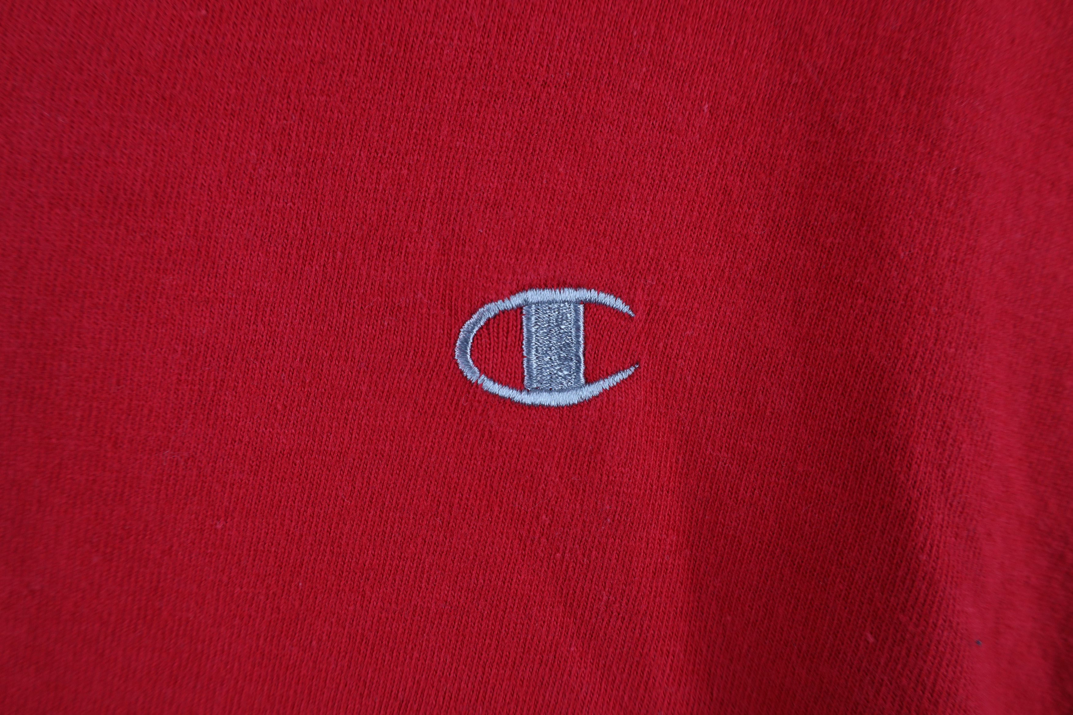 Champion × Vintage Vintage 90s Champion Jersey Short Sleeve T-Shirt Red Cotton Size US XL / EU 56 / 4 - 4 Thumbnail