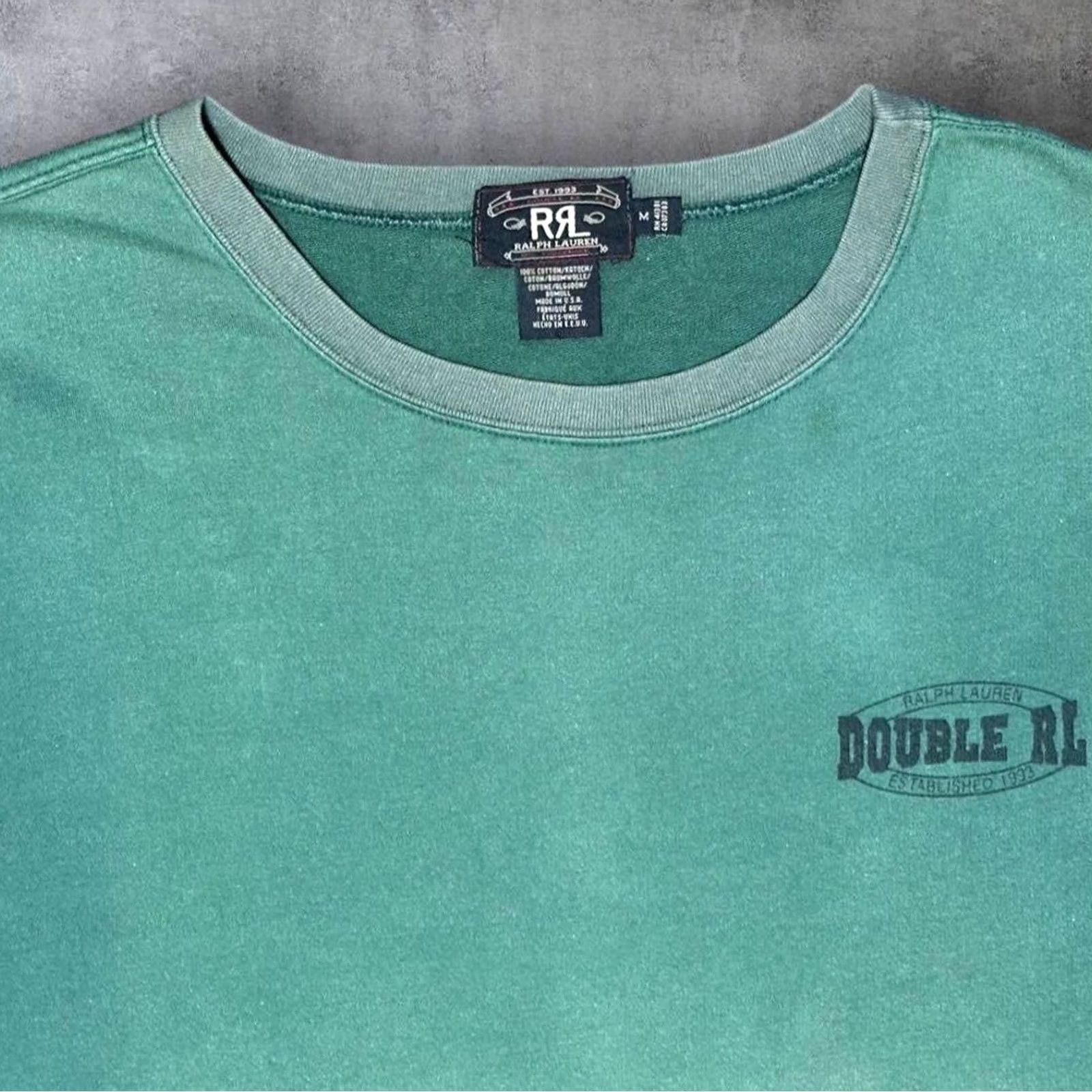 Vintage RRL RALPH LAUREN 90S 3 STAR SWEATSHIRT TWO TONE MEN FADED GREEN M Sweatshirt Mens Size US M / EU 48-50 / 2 - 3 Thumbnail