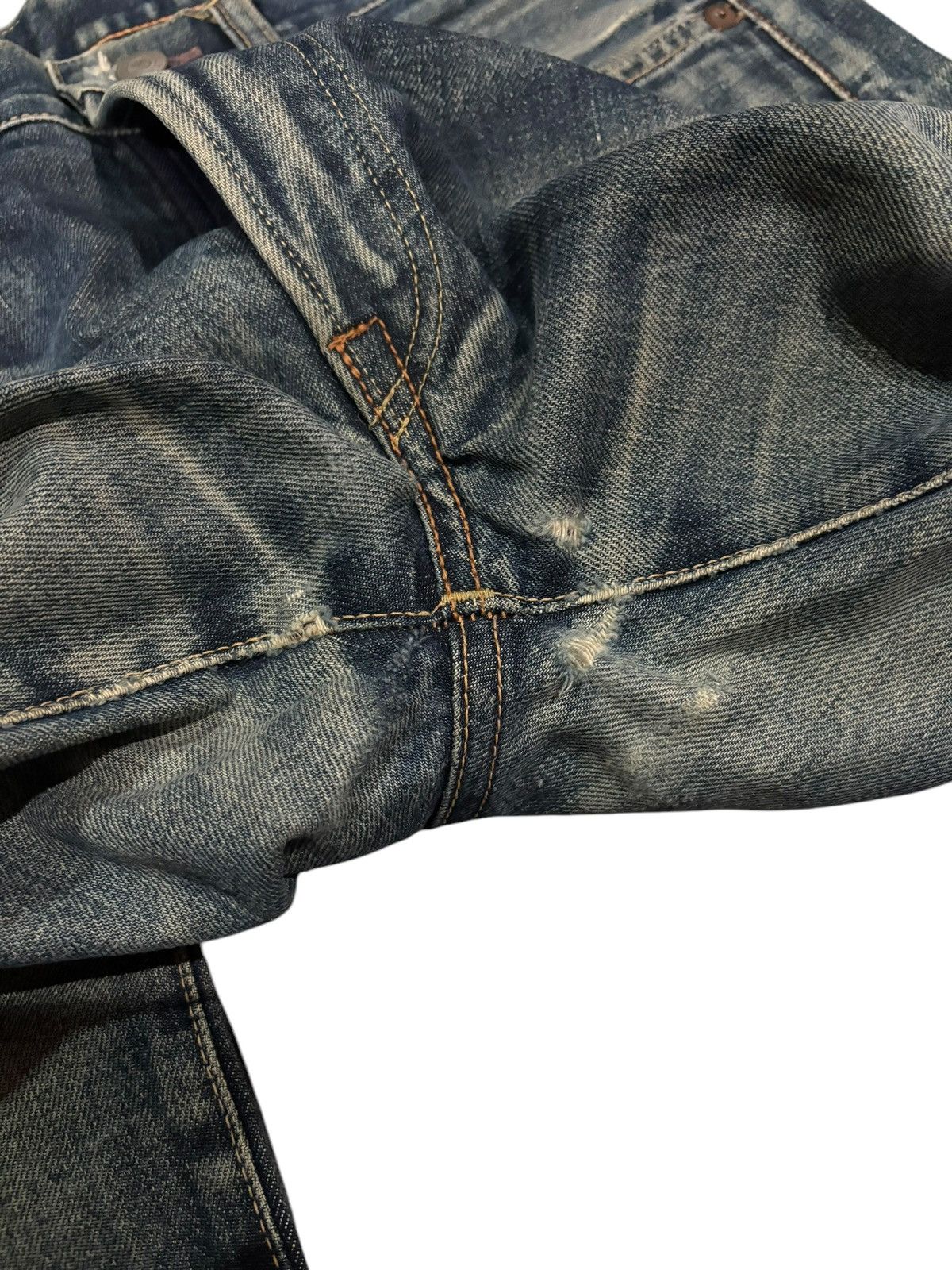 45rpm × Japanese Brand 90s Vtg 45rpm Distressed Faded Reworked Jeans Size US 30 / EU 46 - 9 Thumbnail