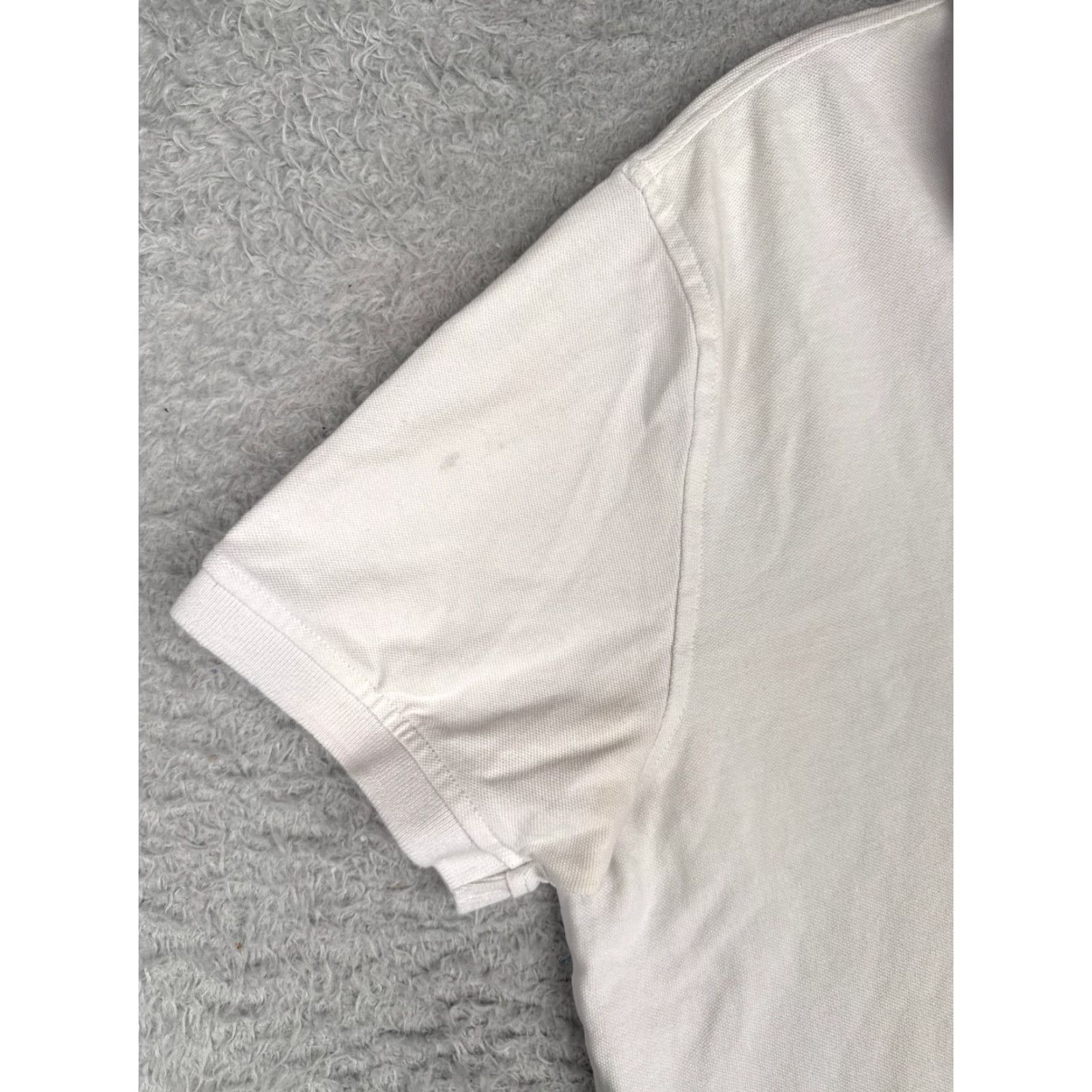 Tommy Hilfiger VINTAGE Tommy Hilfiger Polo Shirt Men Large White Cotton Blend Short Sleeve Slim READ Size US L / EU 52-54 / 3 - 3 Thumbnail