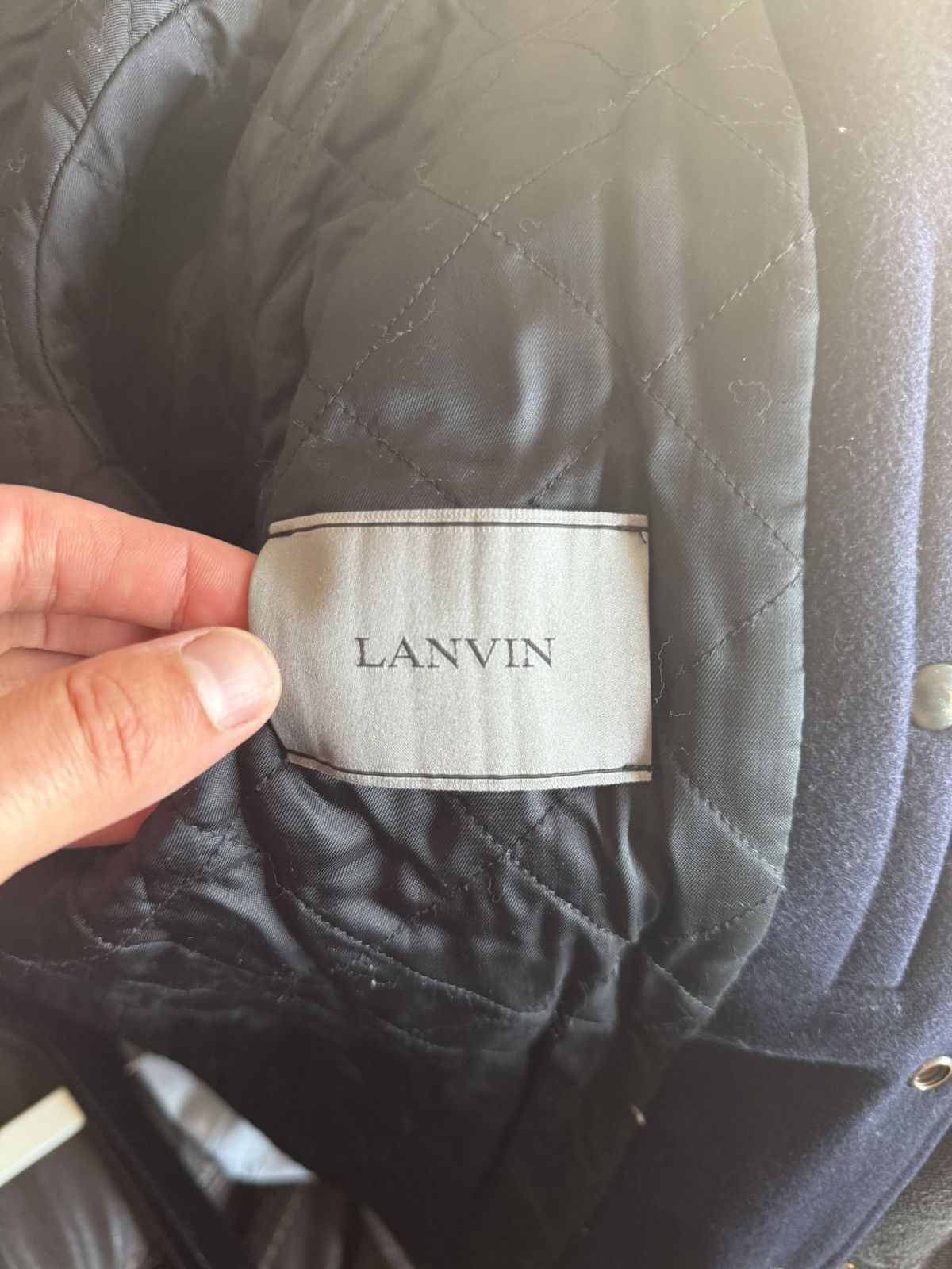 Lanvin Lanvin Navy Wool Varsity Jacket w/ Lobster Patch Size US S / EU 44-46 / 1 - 9 Thumbnail