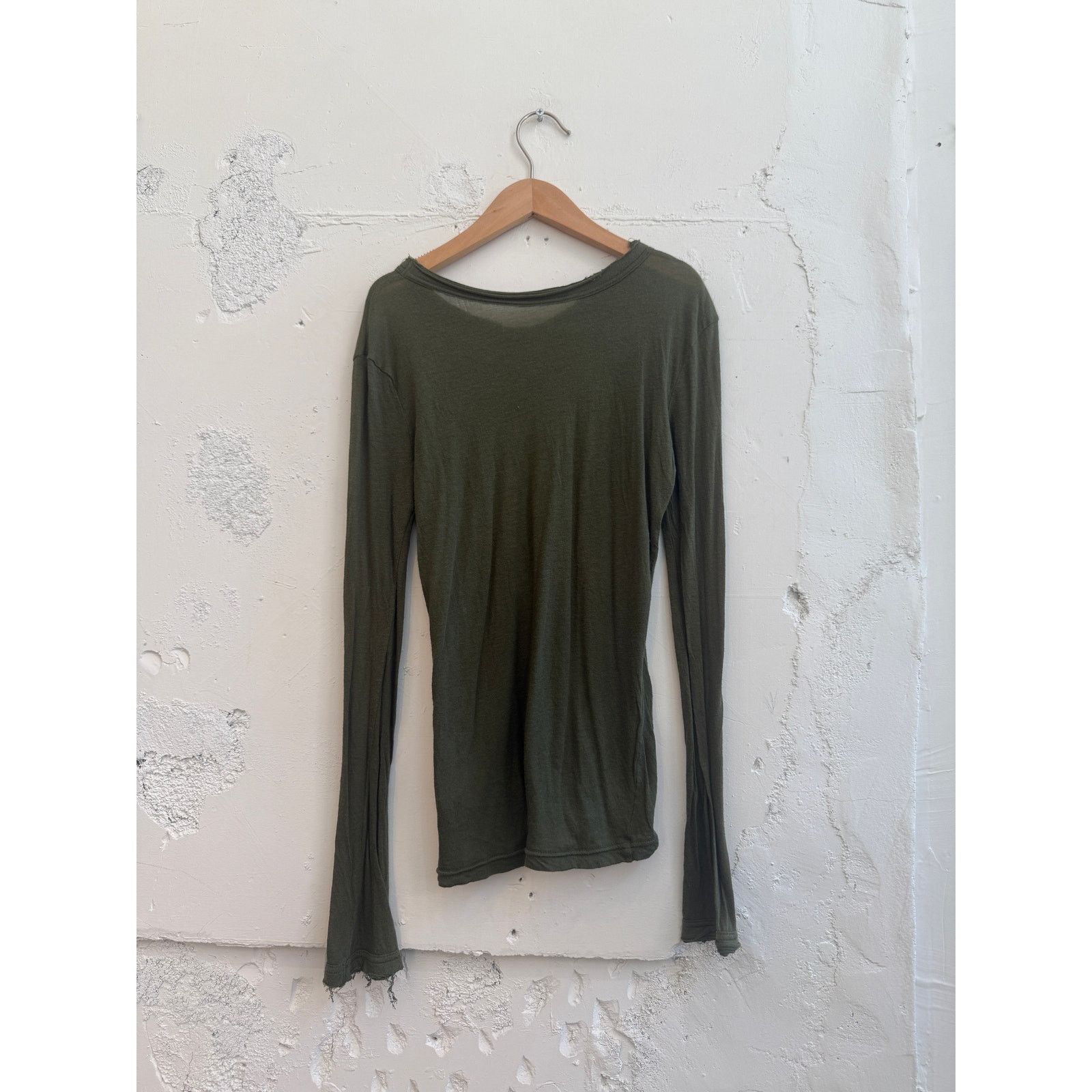 Yohji Yamamoto Vintage Yohji Yamamoto Distressed Long Sleeve Tee Size M / US 6-8 / IT 42-44 - 2 Thumbnail