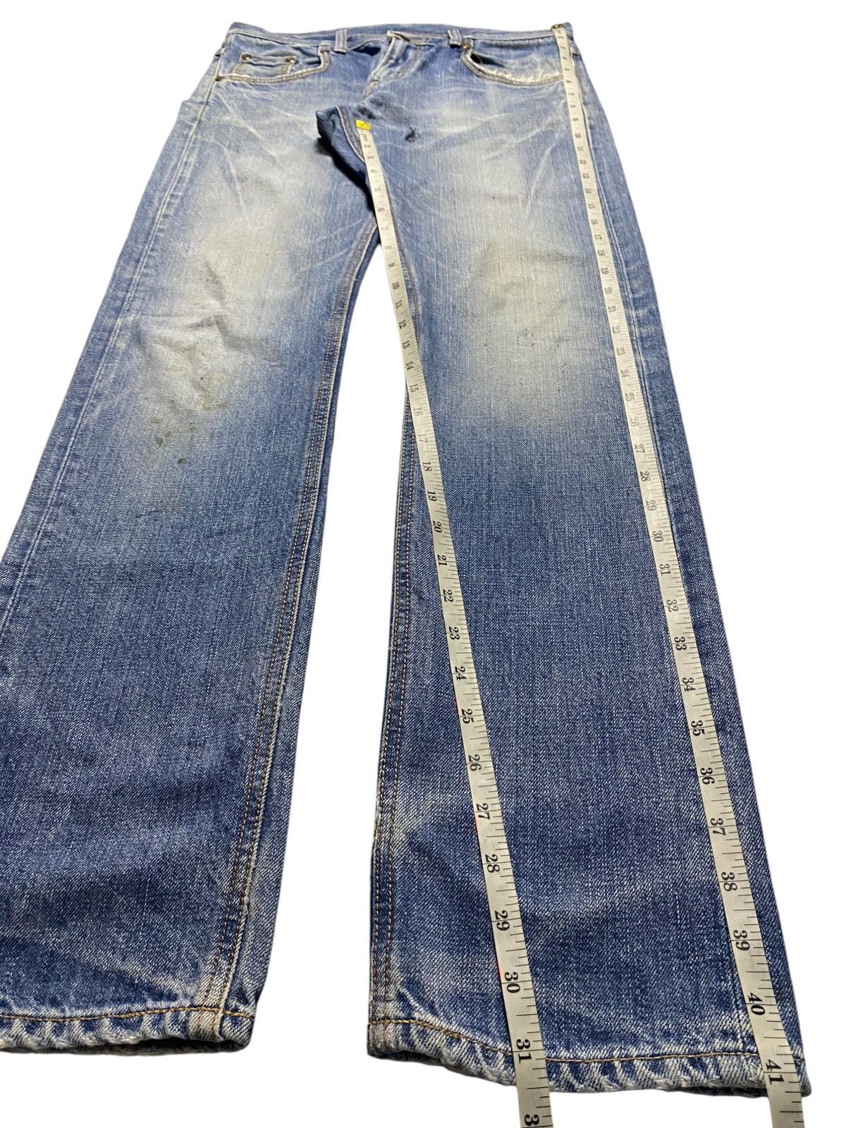 Lee × Vivienne Westwood Vintage Japan Lee Cowboy Buckle Back Distressed Skinny Jeans Size US 30 / EU 46 - 15 Thumbnail