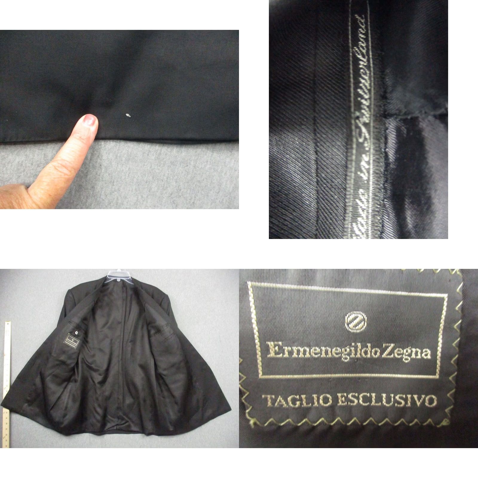 Ermenegildo Zegna Ermenegildo Zegna Blazer 42 Black Tuxedo Jacket Blazer Men 42 Black Solid Notch Lapel Six-Button Single-Breasted Vintage: No Size 42R - 8 Thumbnail