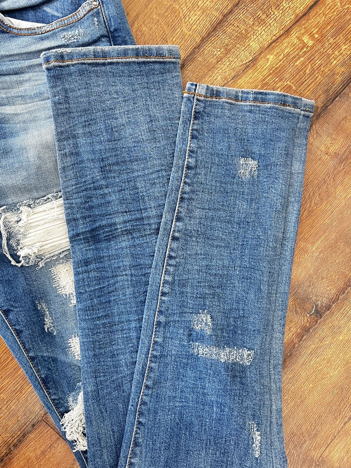 Amiri Original Amiri blue jean white leather patch Size US 34 / EU 50 - 12 Thumbnail