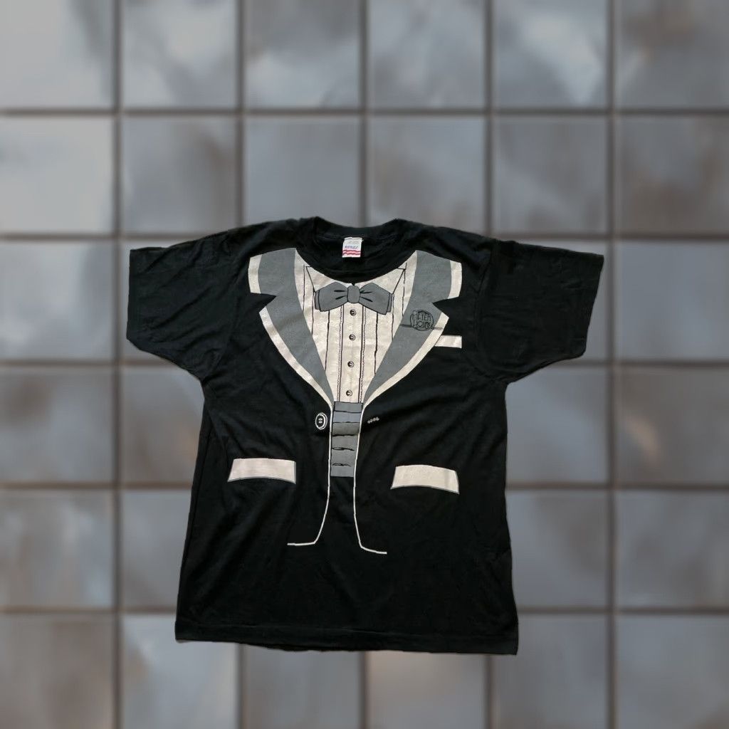 Vintage VINTAGE Rebel Power 106FM KPWR After Hours Tuxedo Single Stitch T-Shirt L Black 90s Mens/Unisex T-Shirt Size US L / EU 52-54 / 3 - 1 Thumbnail