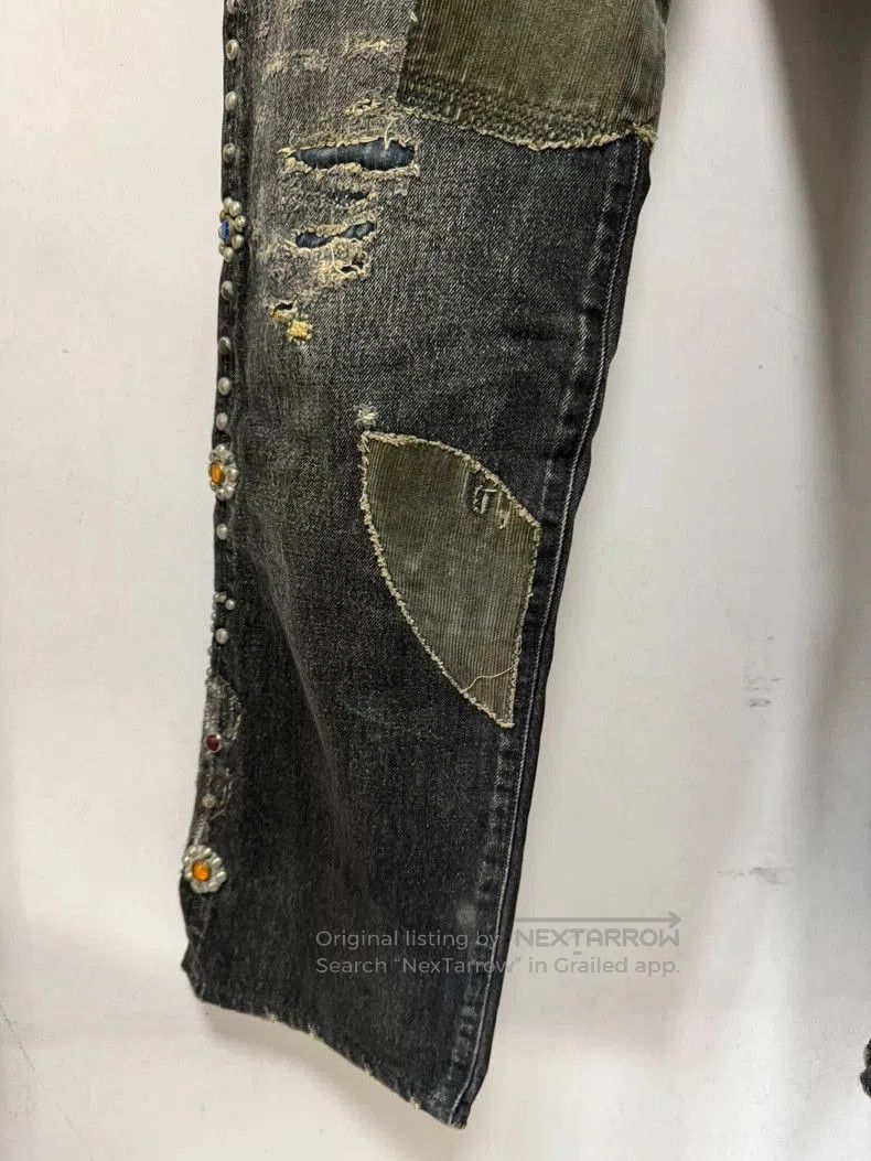 Kapital Kapital Black Gemstone Distressed Denim Pants. Size US 34 / EU 50 - 6 Thumbnail