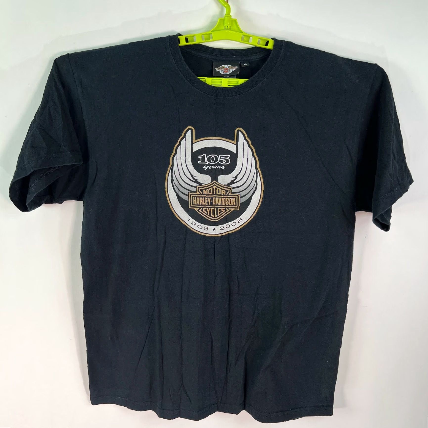 Harley Davidson VINTAGE Harley-Davidson T-Shirt Motorcycle Graphic 105 Years 2008 Mens XL Black Crew Neck Short Sleeve 100% Cotton Size US XL / EU 56 / 4 - 3 Thumbnail