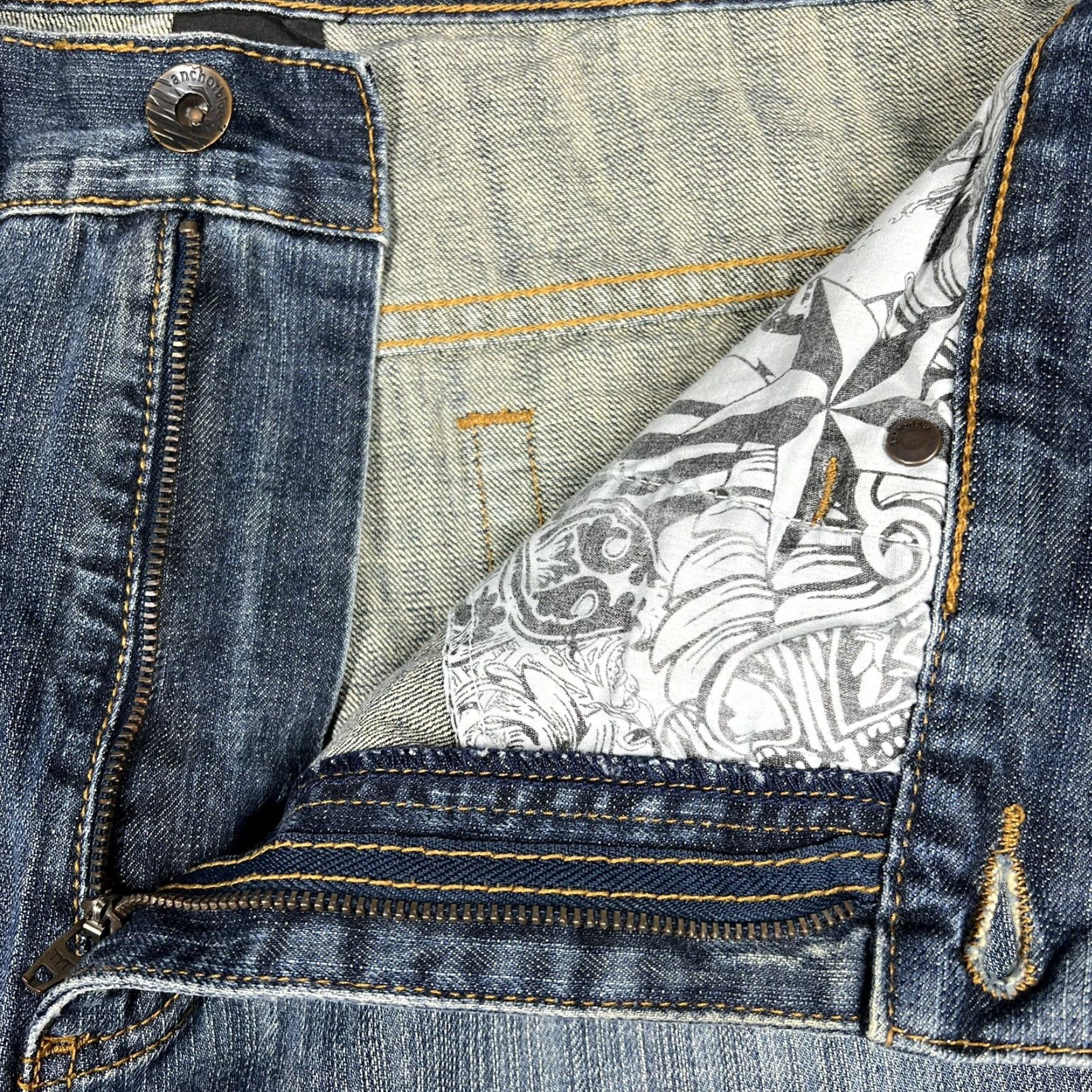 Anchor Blue VINTAGE Anchor Blue Baggy Shorts Men's 38 Waist Denim Wide Leg 5-Pocket Chino Relaxed Blue 90s Hip Hop Mens Size US 38 / EU 54 - 5 Thumbnail