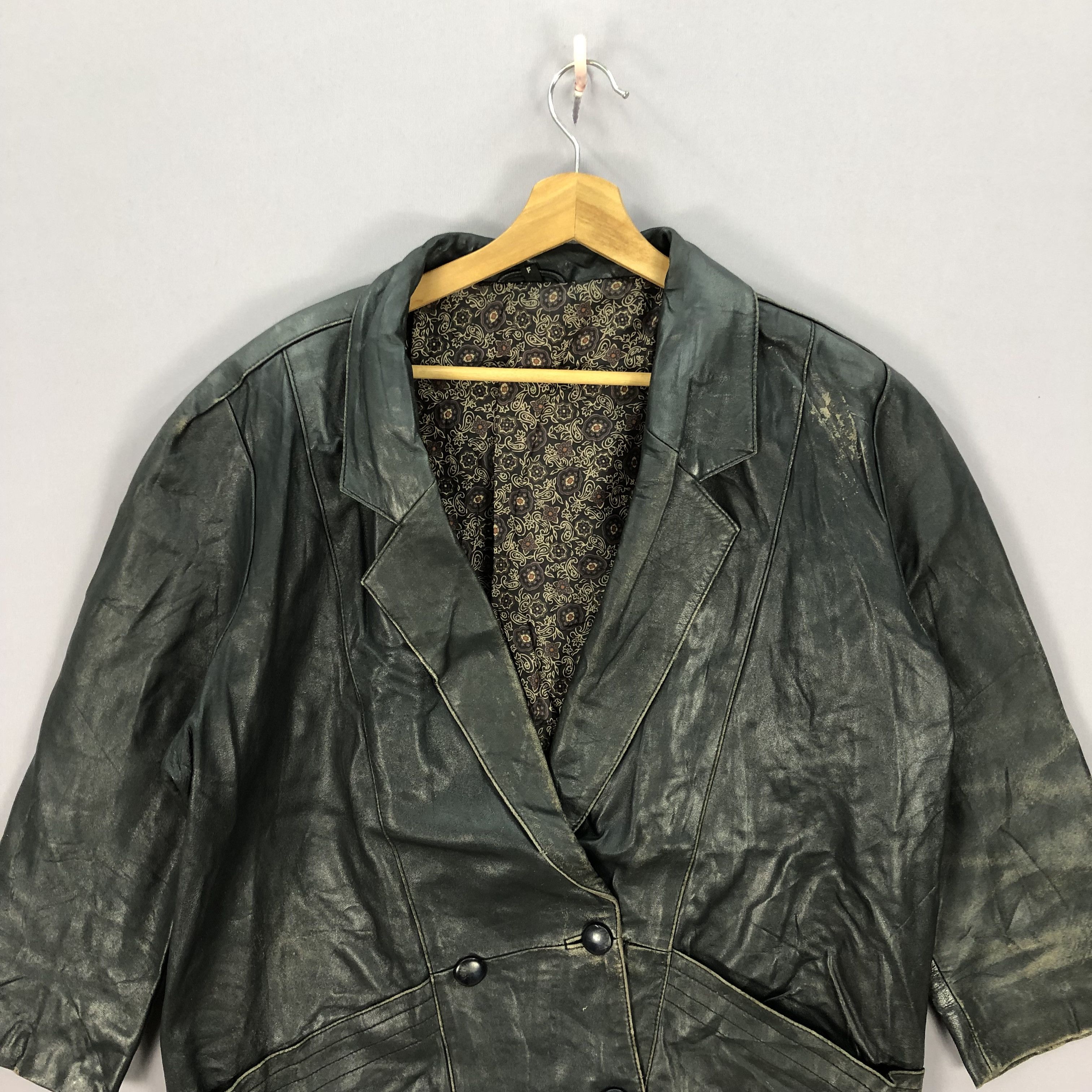 Japanese Brand × Vintage Vintage Japanese Leather Cardigan Jacket Size US XL / EU 56 / 4 - 3 Thumbnail