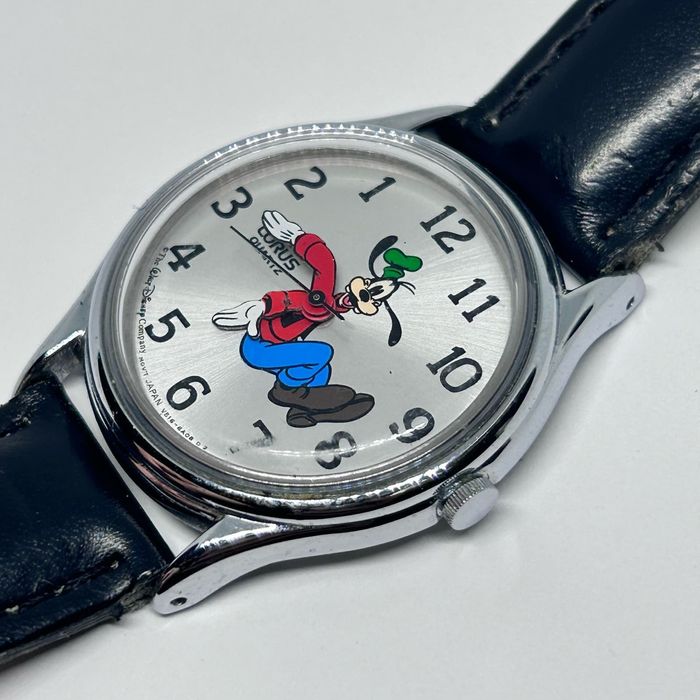 Disney Vintage Lorus Disney Goofy Watch Backward Ticking Black | Grailed