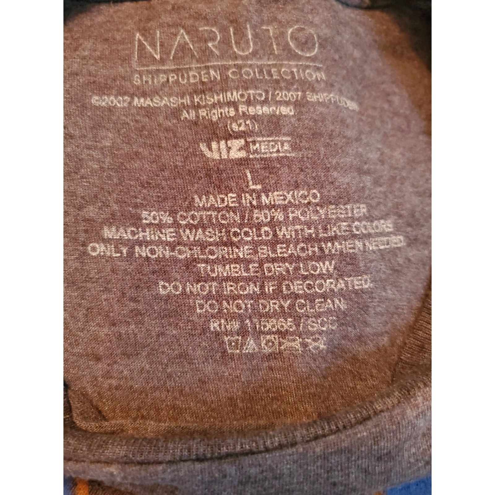 Vintage Naruto Anime T Shirt L Short Sleeve Gray Cotton Polyester Crew Neck Graphic Print Men Large M L Size US L / EU 52-54 / 3 - 2 Thumbnail