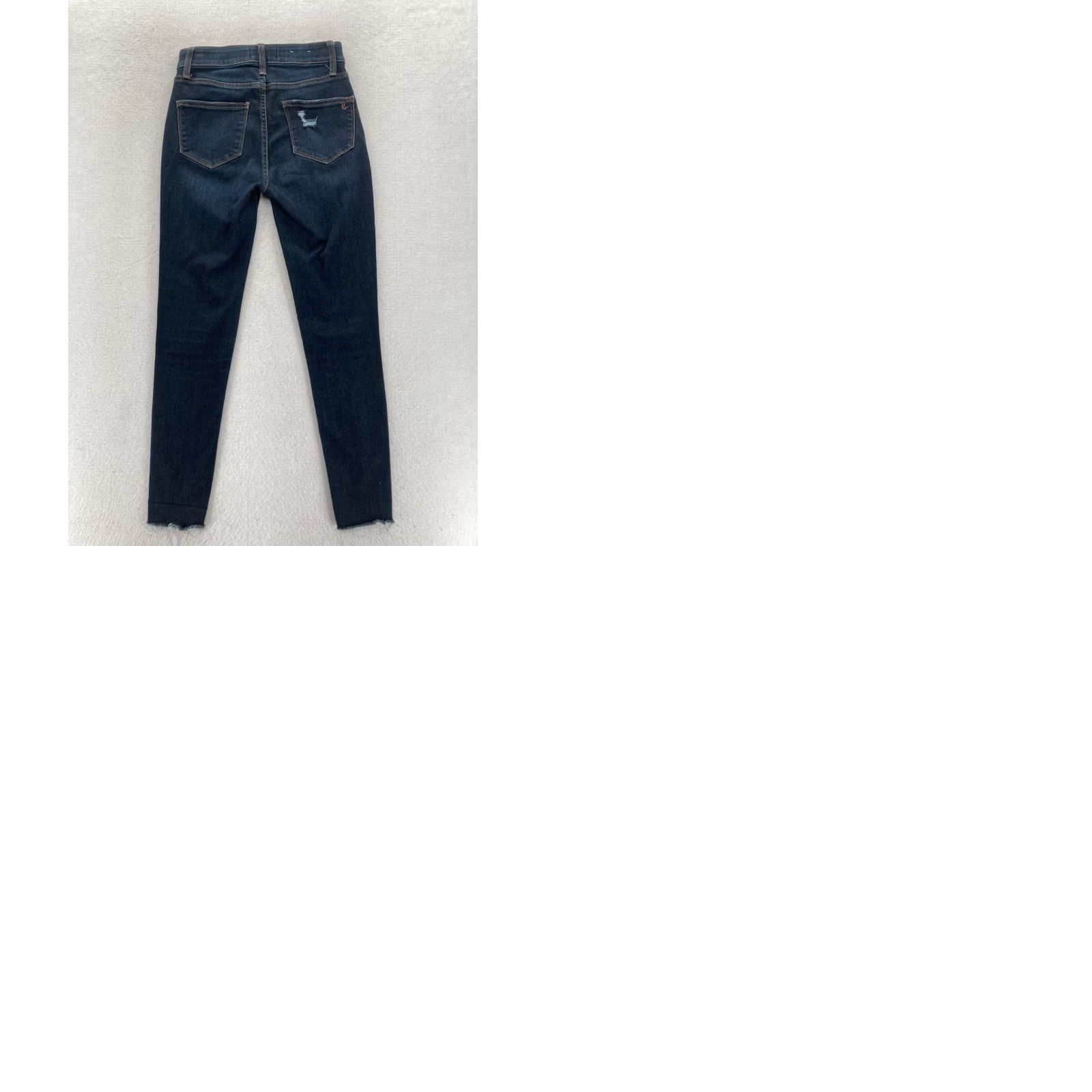 Vintage LuLaRoe With Love Jeans Women's 24 Skinny Dark Blue Stretch Denim Distressed Size 42" / US 20 - 9 Thumbnail