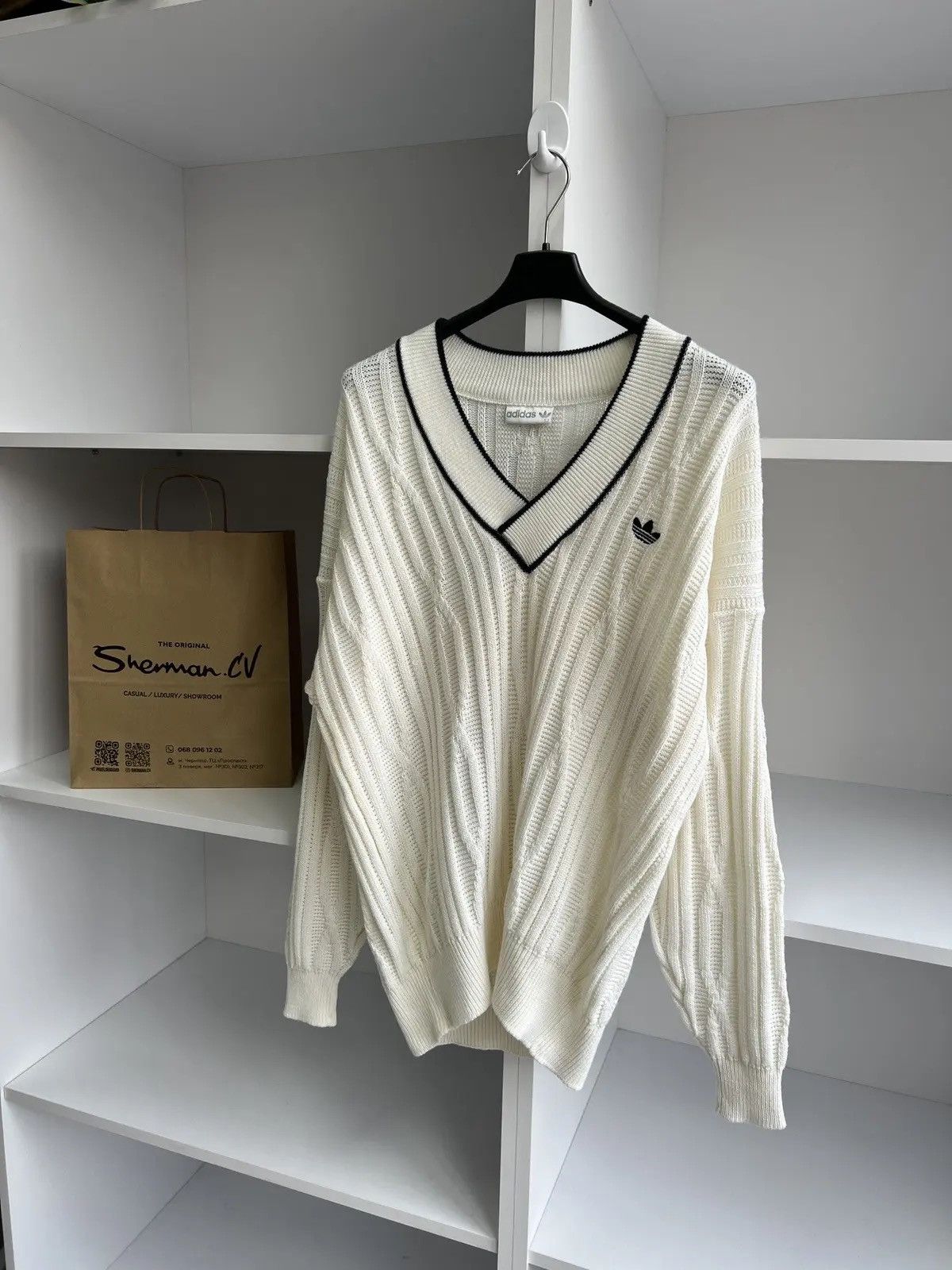 Adidas × Vintage Vintage Adidas Knitted Wool 90s Sweater Size US L / EU 52-54 / 3 - 3 Thumbnail