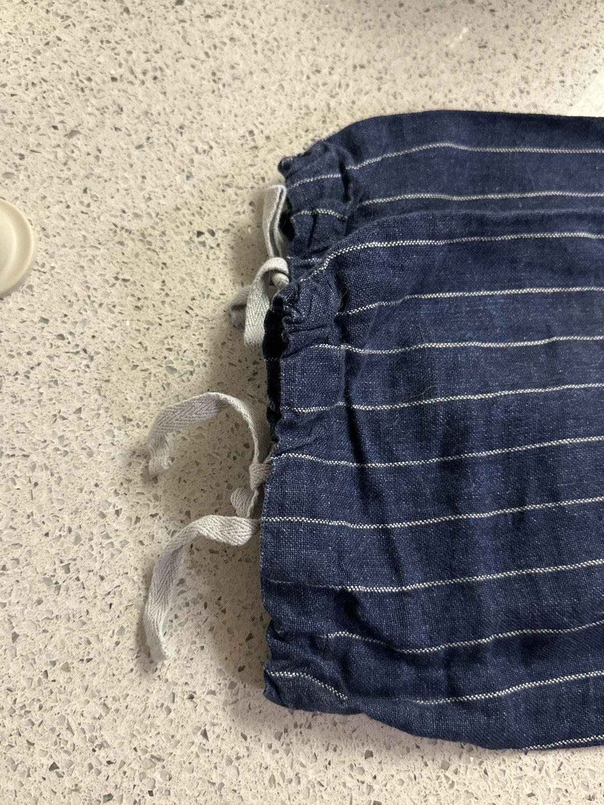 L.E.J London L.E.J Navy Stripe ORGANIC LINEN ELASTICATED WAIST Size US 32 / EU 48 - 4 Thumbnail