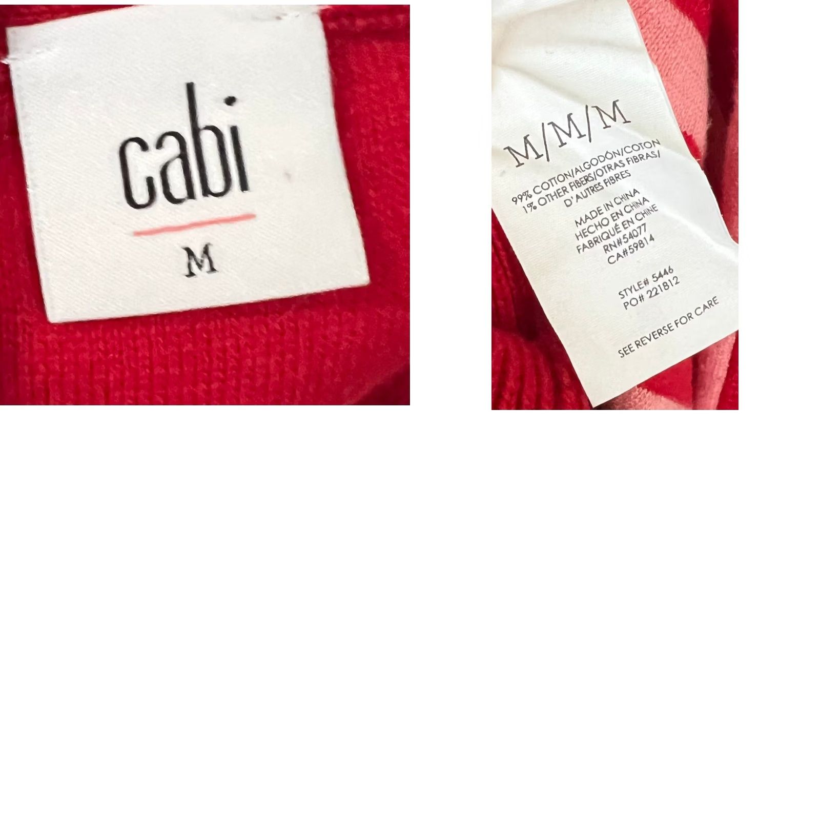 Vintage Cabi Striped Cardigan Sweater Women’s Red Pink Cotton Sz M Pocket 5446 Size M / US 6-8 / IT 42-44 - 8 Thumbnail