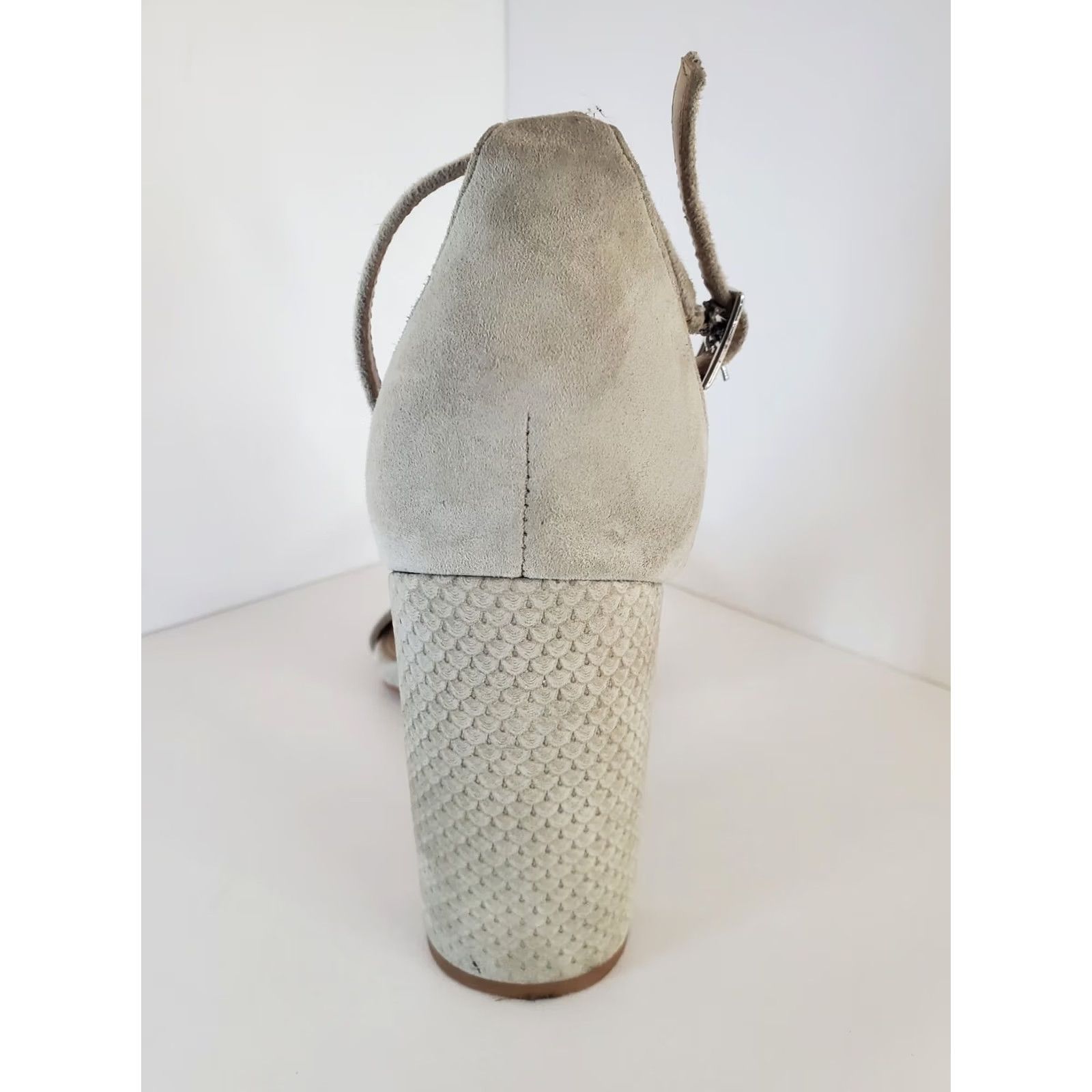 Vince Camuto Vince Camuto Womens Beige Suede Strappy Block Heel Ankle 7.5 Business Size US 8 / IT 38 - 2 Thumbnail