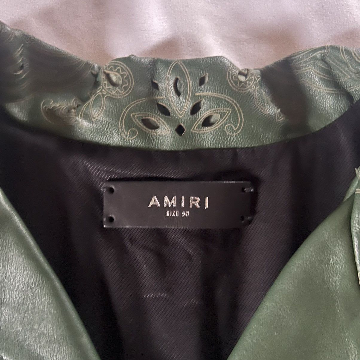 Amiri AMIRI GREEN BANDANA-PATTERN LEATHER SHIRT Size US M / EU 48-50 / 2 - 3 Thumbnail