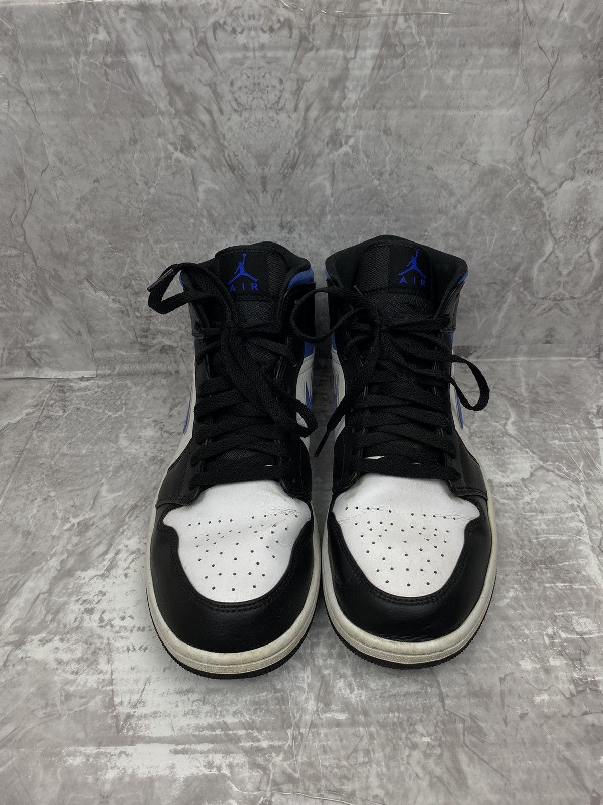 Jordan Brand × Nike Jordan 1 Mid White Black Racer Blue Size US 12 / EU 45 - 3 Thumbnail