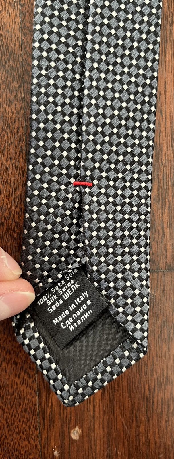 Hugo × Hugo Boss Hugo Boss Silk Tie With Checkered Pattern Size ONE SIZE - 5 Thumbnail