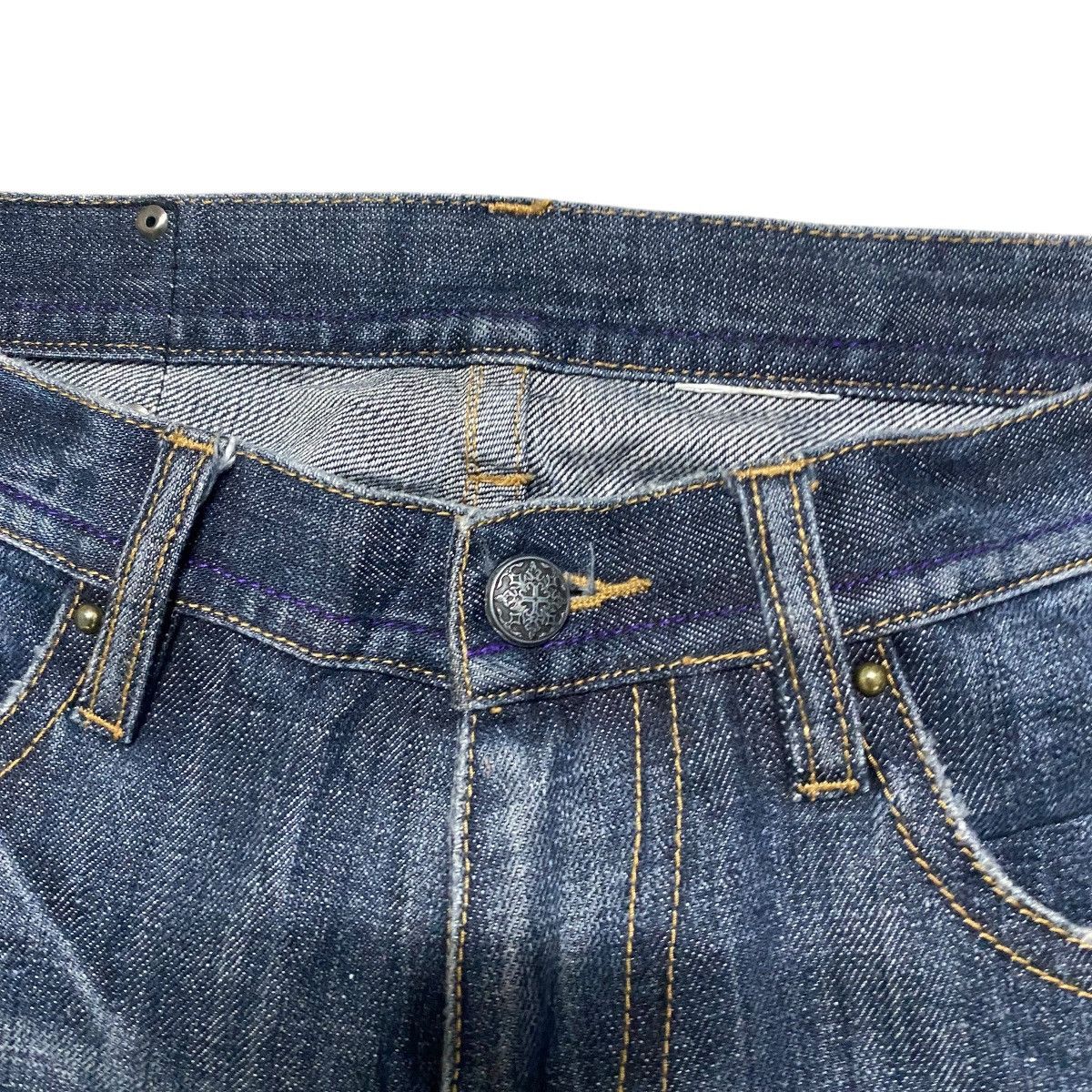 Japanese Brand MIDAS Hole Distressed Denim Jeans Studded Size US 29 - 6 Thumbnail