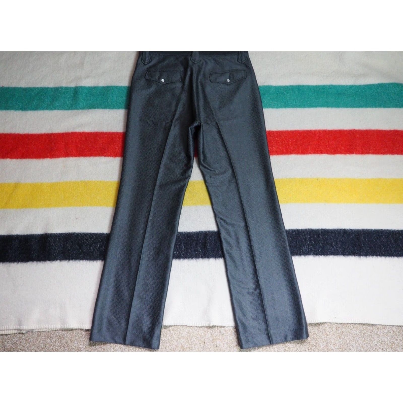 Vintage VTG US West Western Cowboy Pants 32x31 Gray Polyester 1970s 70s Formal Rockabilly Flat Front Straight Leg Mens Size US 32 / EU 48 - 2 Thumbnail