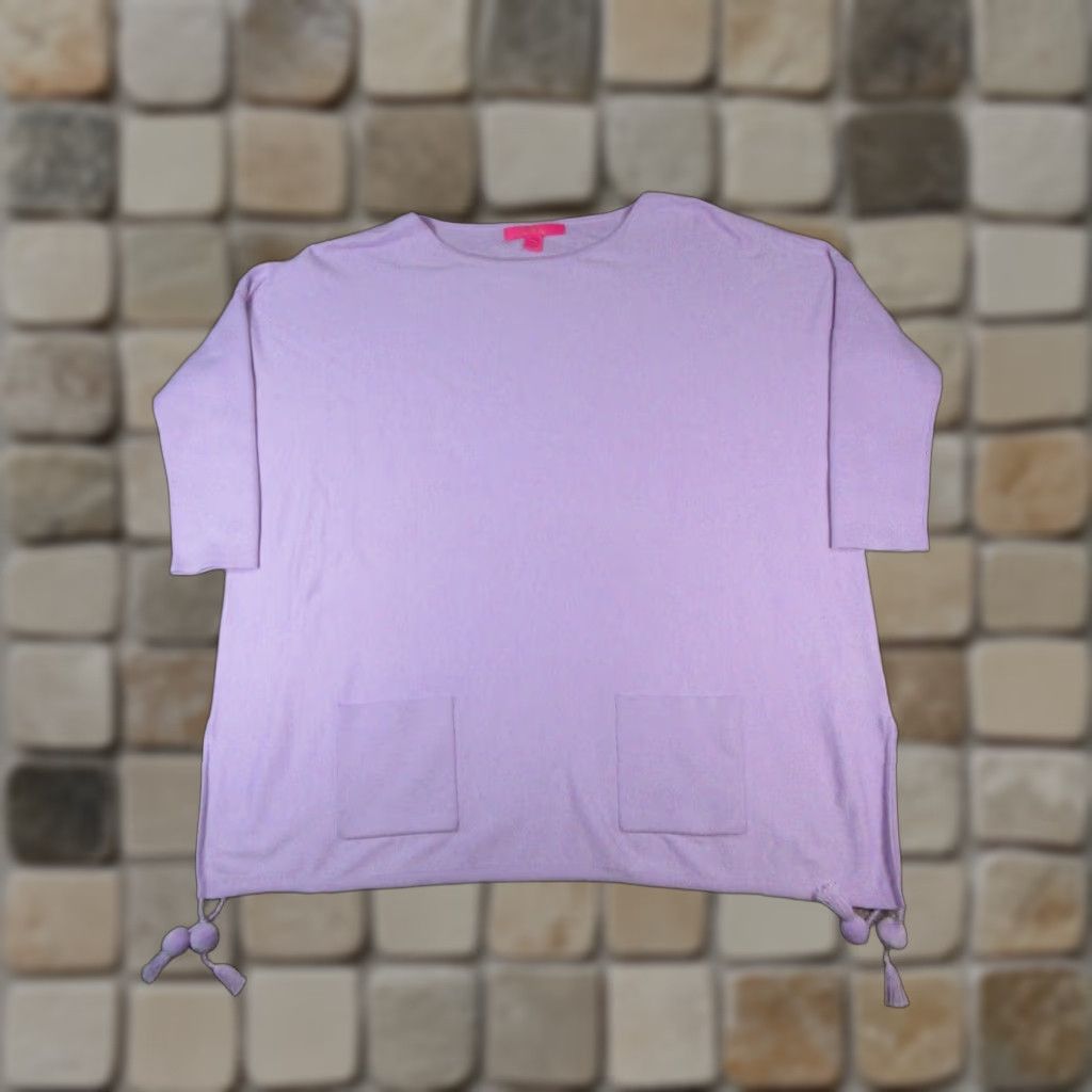 Lilly Pulitzer Lilly Pulitzer Sweater Womens Small Purple Cotton Blend Knit Pullover Round Neck 3/4 Sleeve Size S / US 4 / IT 40 - 1 Thumbnail