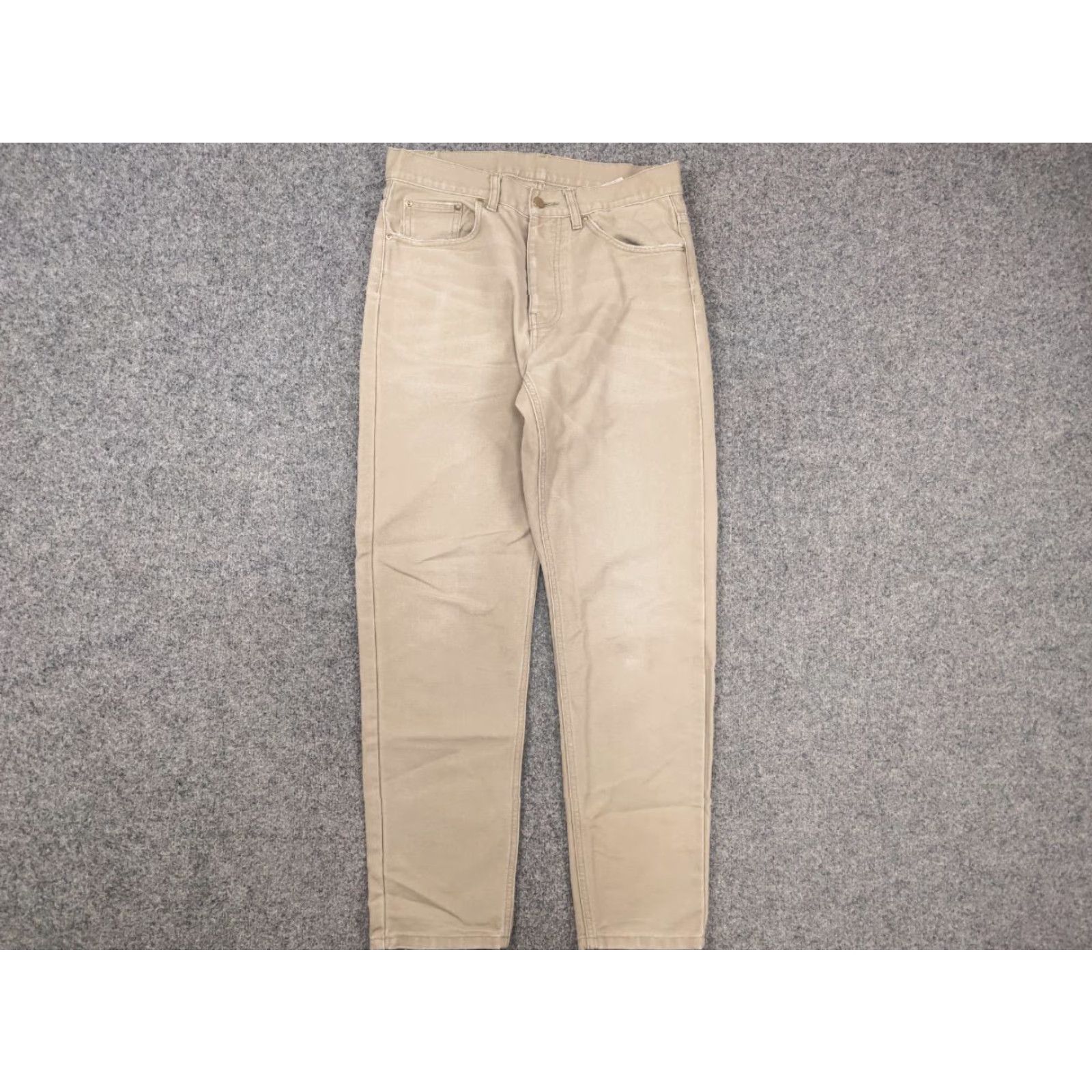 Carhartt VINTAGE Carhartt USA Beige Faded Canvas Newel Trouser Straight Pants Carpenter Workwear 30" Mens Beige 90s Carhartt USA 30x30 5-Pocket Denim? Size US 30 / EU 46 - 2 Thumbnail