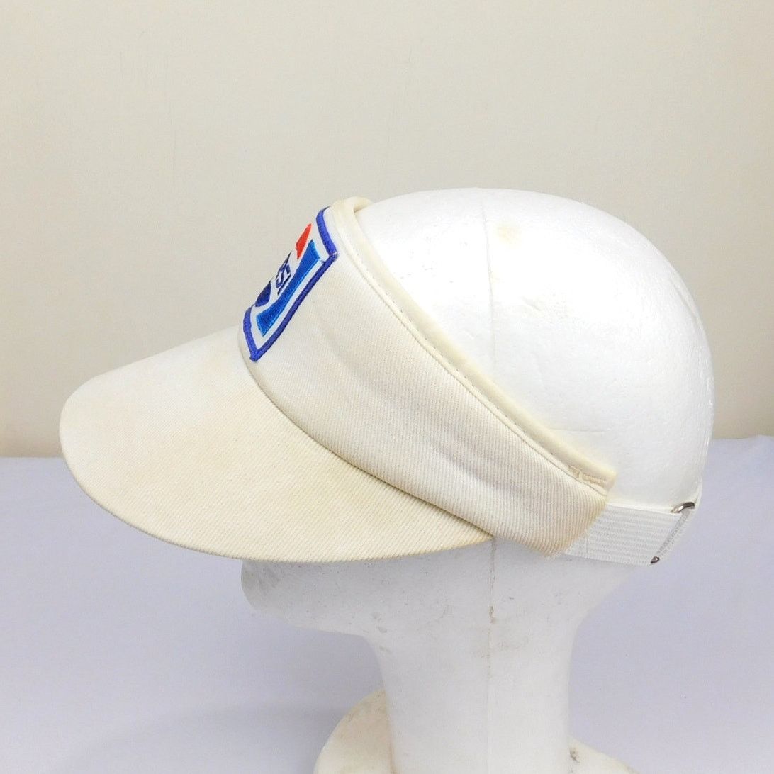 Pepsi 80s Pepsi Visor White Embroidered Patch Adjustable Cleaned Size ONE SIZE - 5 Thumbnail