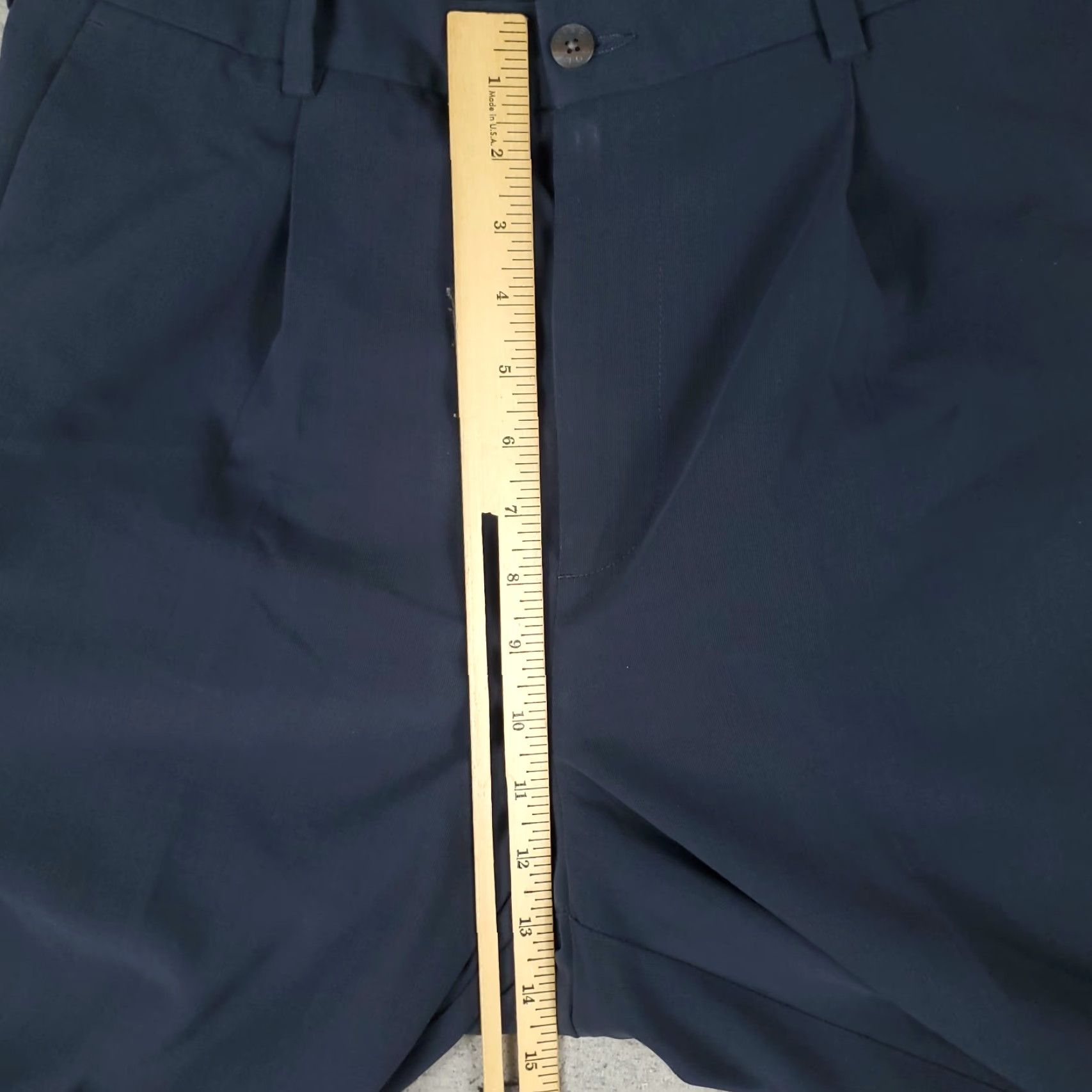 Nike Nike Men Pants 34x34 Regular Size 34 Navy Blue Chino Trousers Pleated Cuffed Straight Pockets Zip Polyester Polyester Blend Logo Regular Fit Size US 34 / EU 50 - 4 Thumbnail