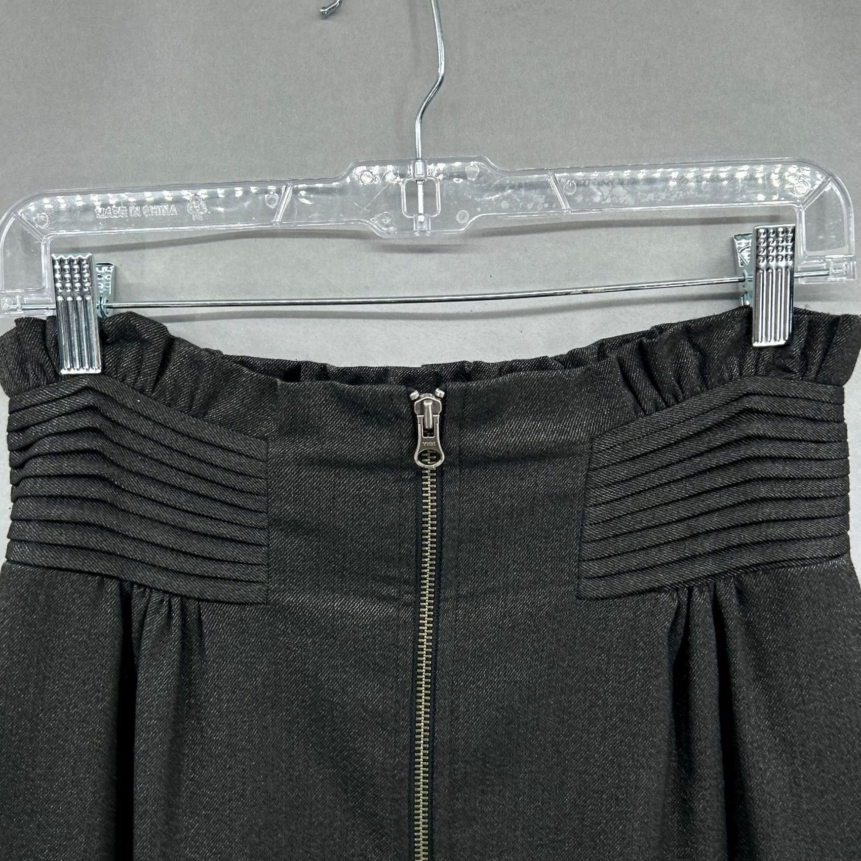 Adam Lippes Adam Lippes Skirt Womens Size 4 Gray Charcoal Pencil High Waist Pleated Zip Ruffle Size 27" / US 4 / IT 40 - 2 Thumbnail