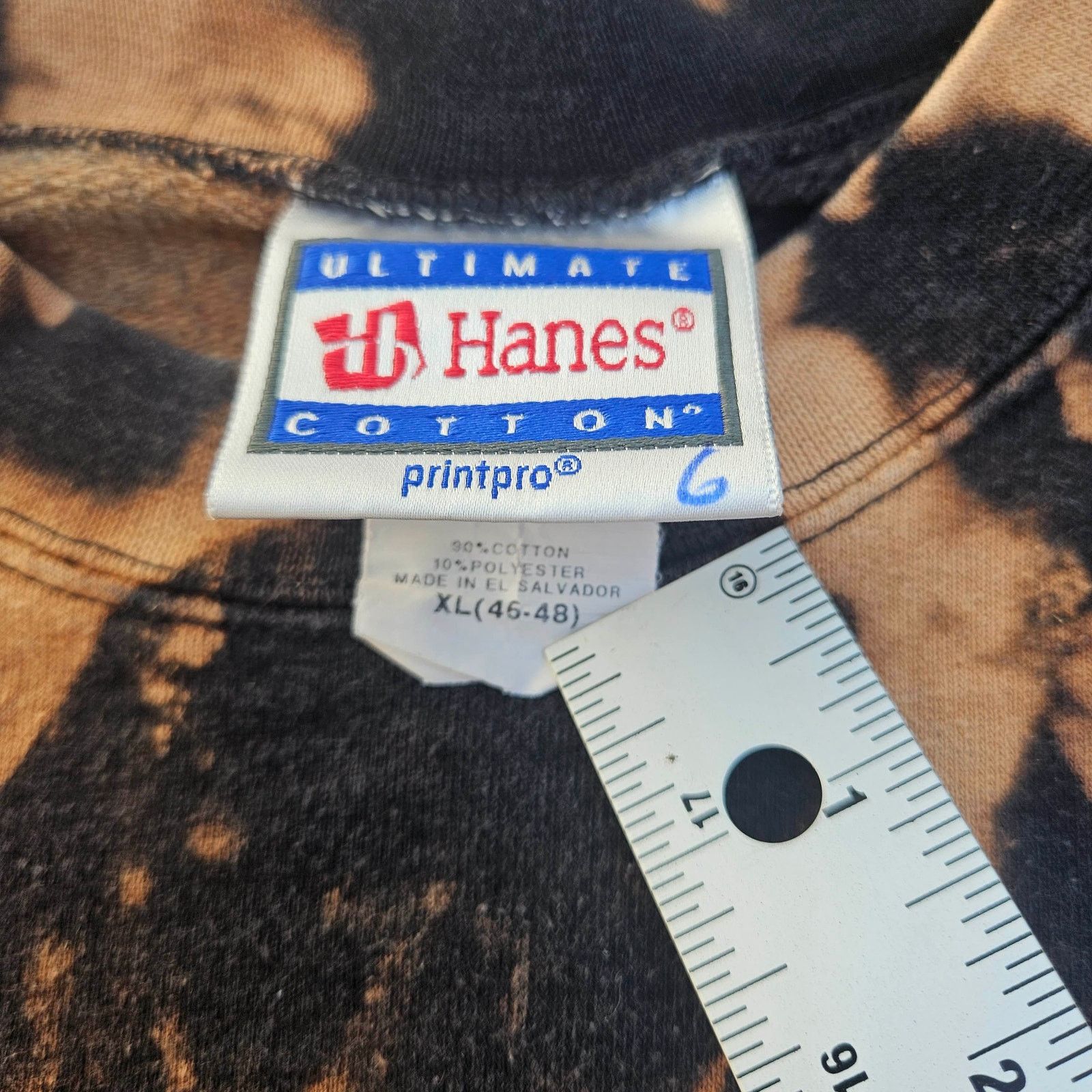 Hanes Vintage Pull over Crew Neck Bleach Pattern Y2K Size XL Size US XL / EU 56 / 4 - 2 Thumbnail