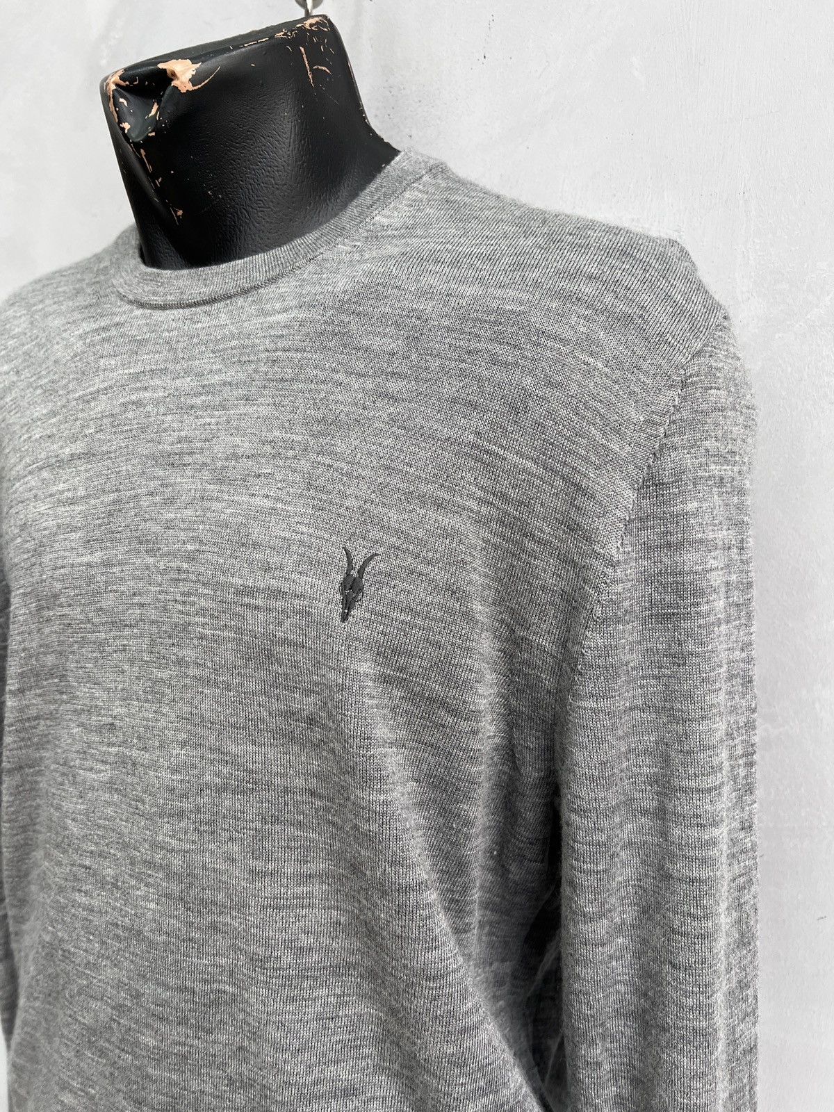 Allsaints Allsaints gray Sweater minimalistic jamper merino wool Size US L / EU 52-54 / 3 - 3 Thumbnail