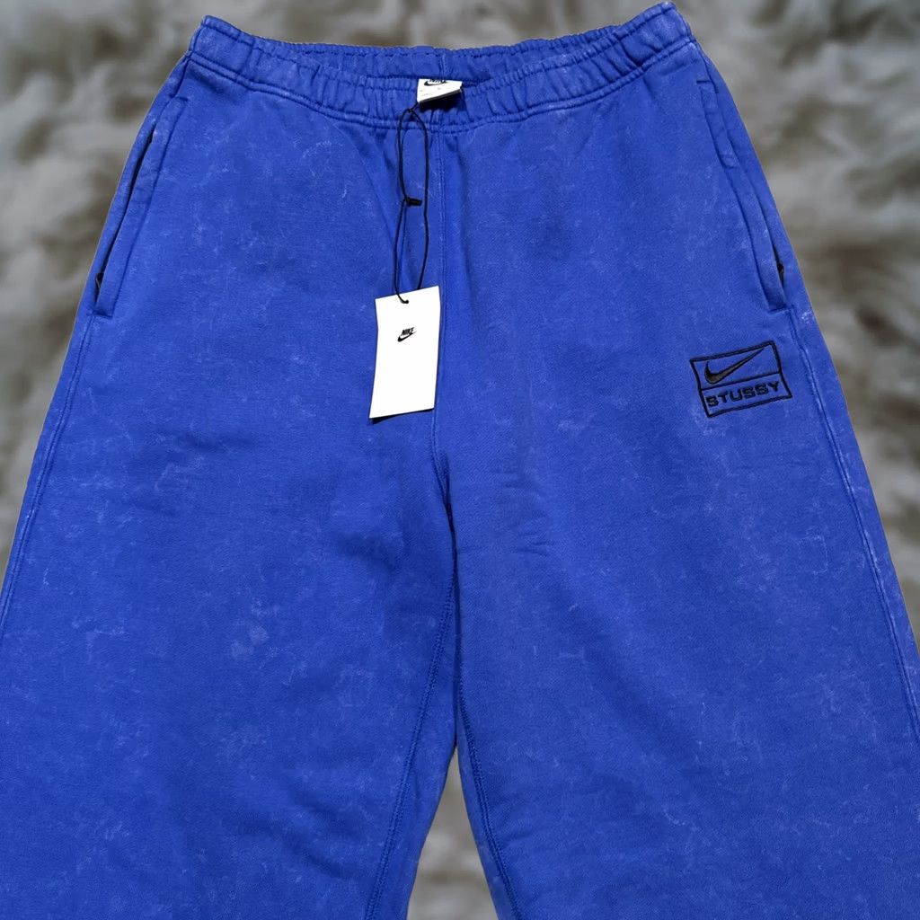 Nike Nike Stussy Acid Wash Fleece Sweatpants Men's Medium Blue DR4025-480 Size US 31 - 1 Thumbnail
