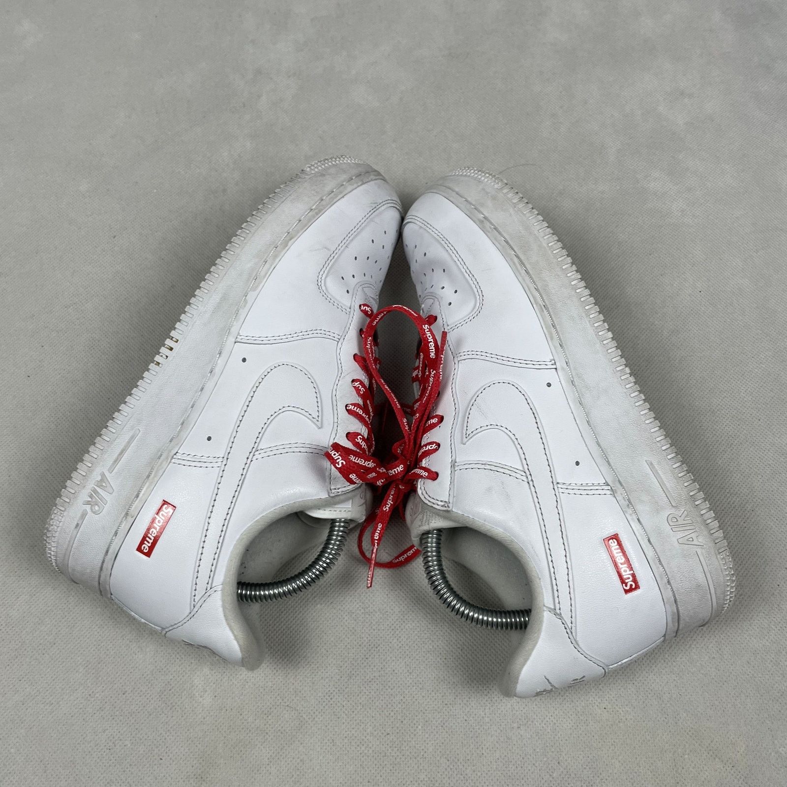 Nike × Supreme Nike Air Force 1 Low SP CU9225-100 Men White Leather Shoes 7 Size US 7 / EU 40 - 4 Thumbnail