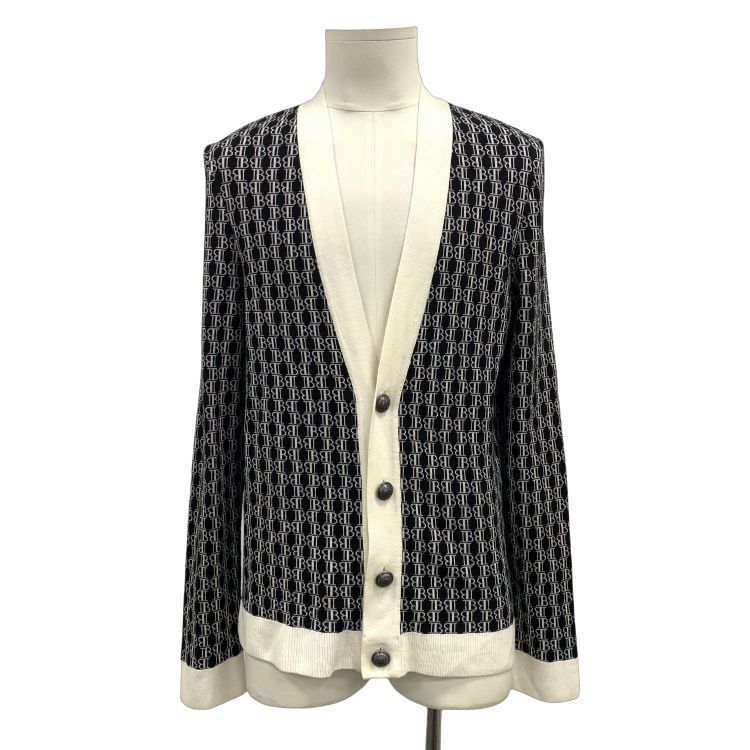 Balmain Balmain Monogram Merino Wool Cardigan Size S Size S / US 4 / IT 40 - 1 Thumbnail