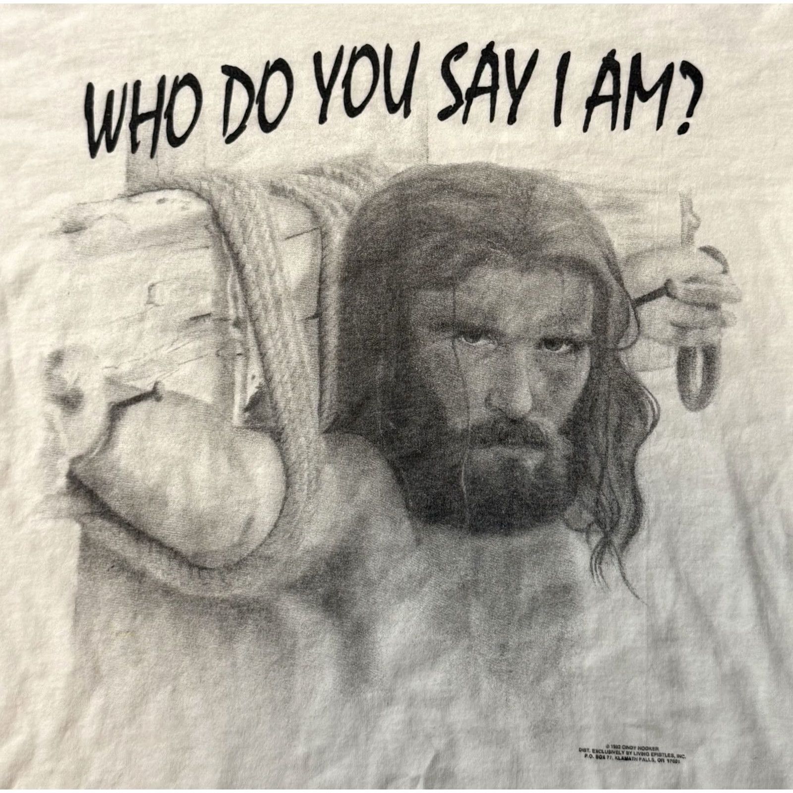 Vintage VINTAGE Living Epistles Shirt XL White Jesus Christ Church 90s Hip Hop Art Graphic Print Mens Short Sleeve Crew Neck Size US XL / EU 56 / 4 - 3 Thumbnail